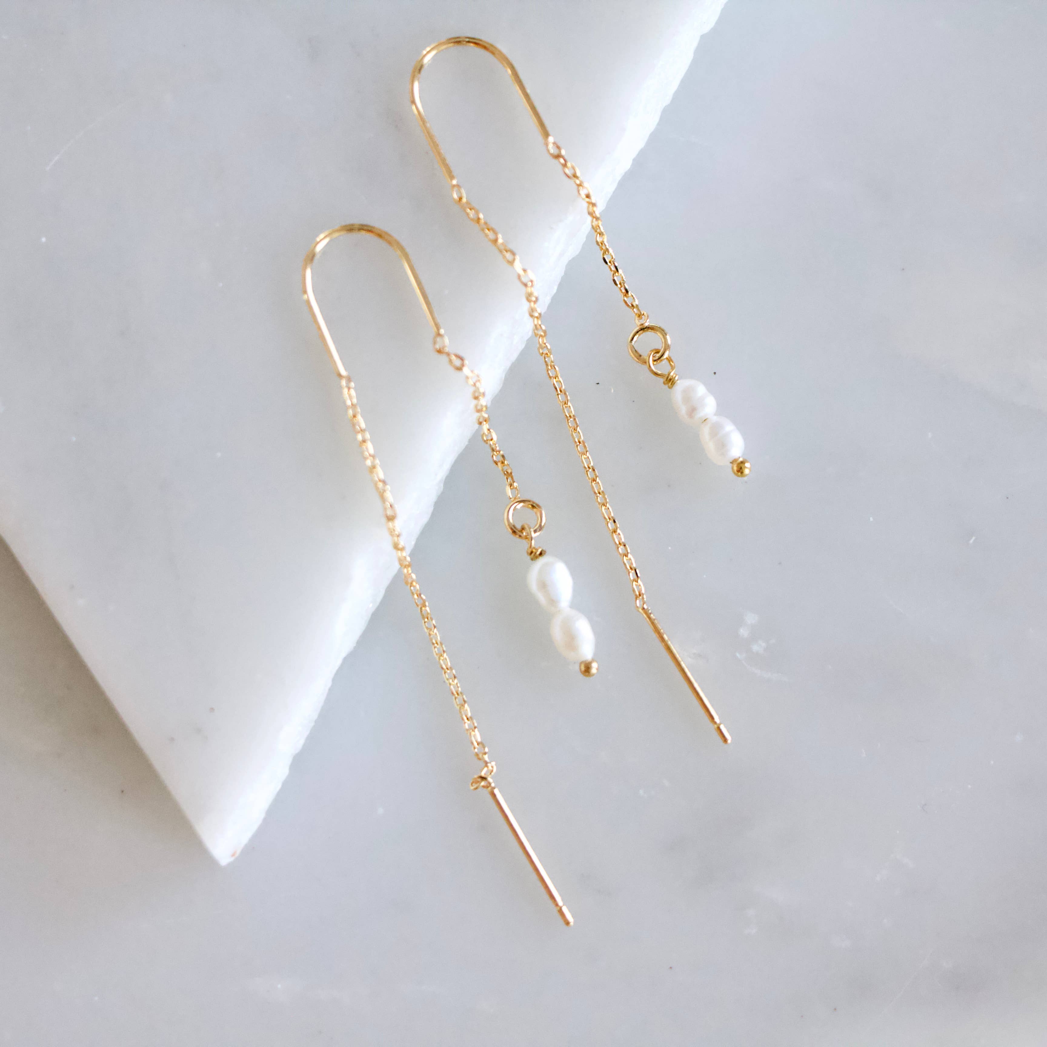 Pearl Threader Earrings  - Image 5