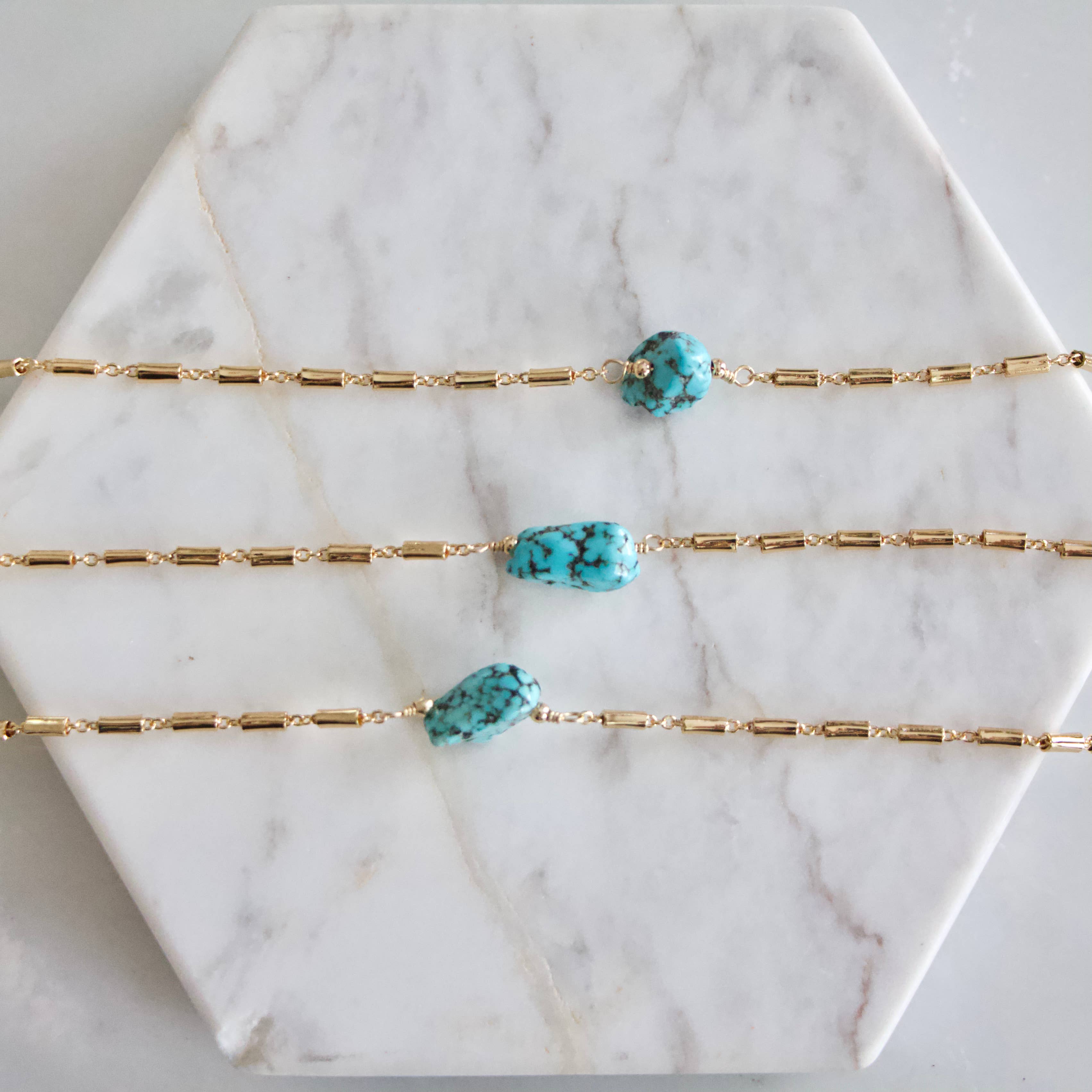 Rough Turquoise Nugget Necklace  - Image 3