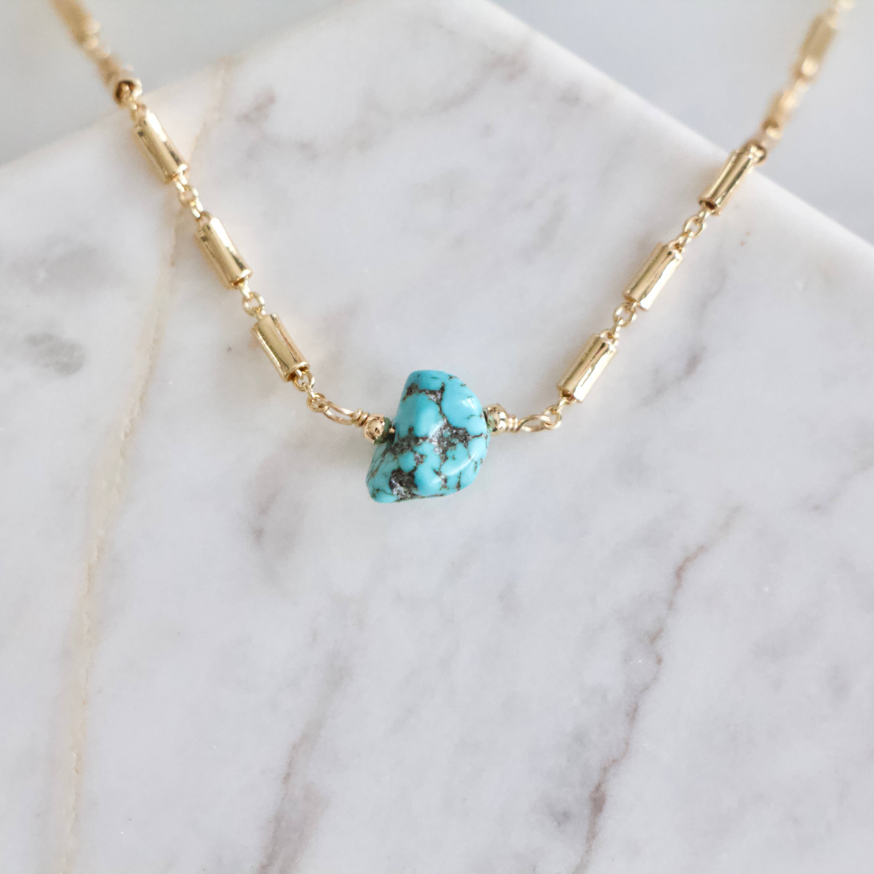 Rough Turquoise Nugget Necklace  - Image 4
