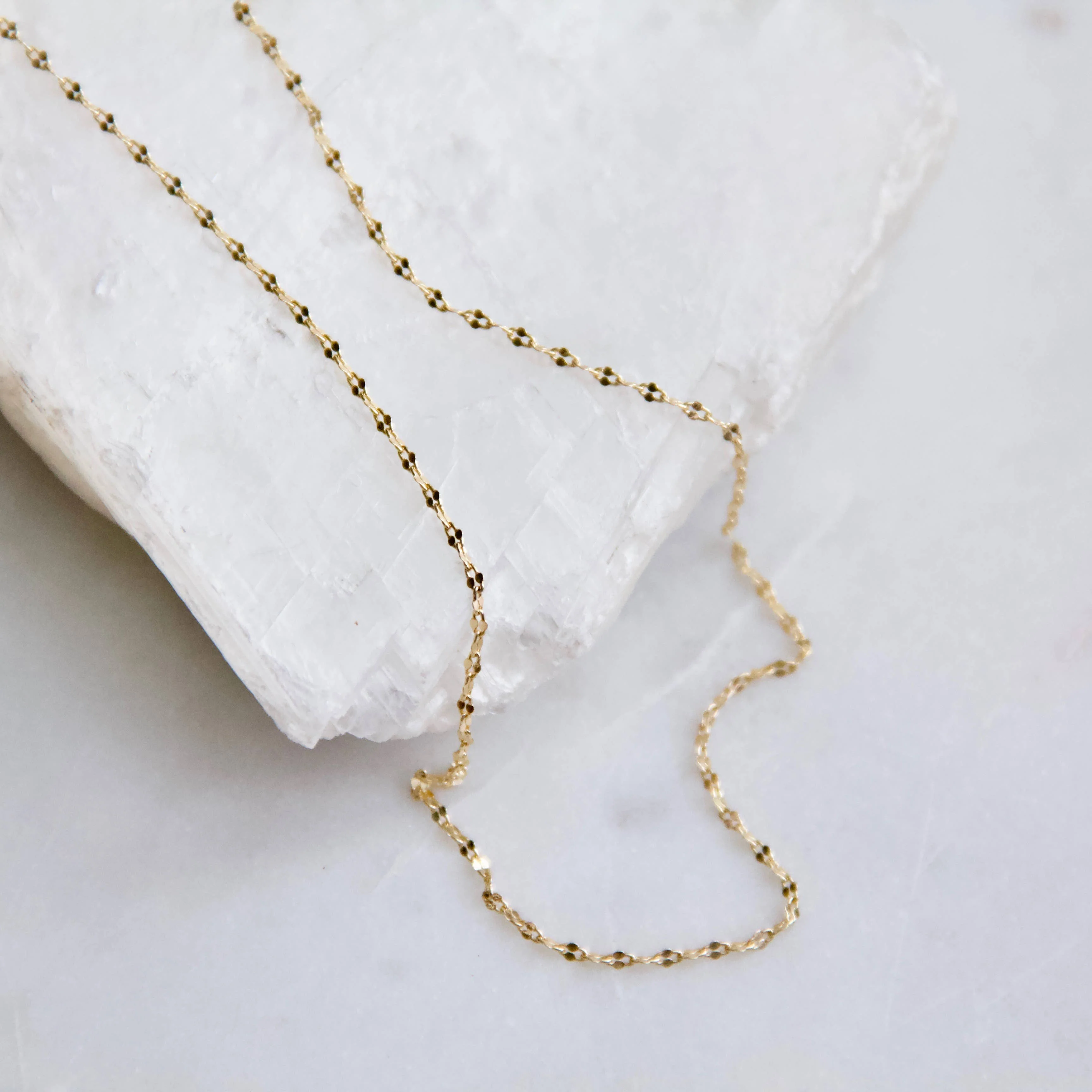 Minimal Sequin Disc Chain Necklace