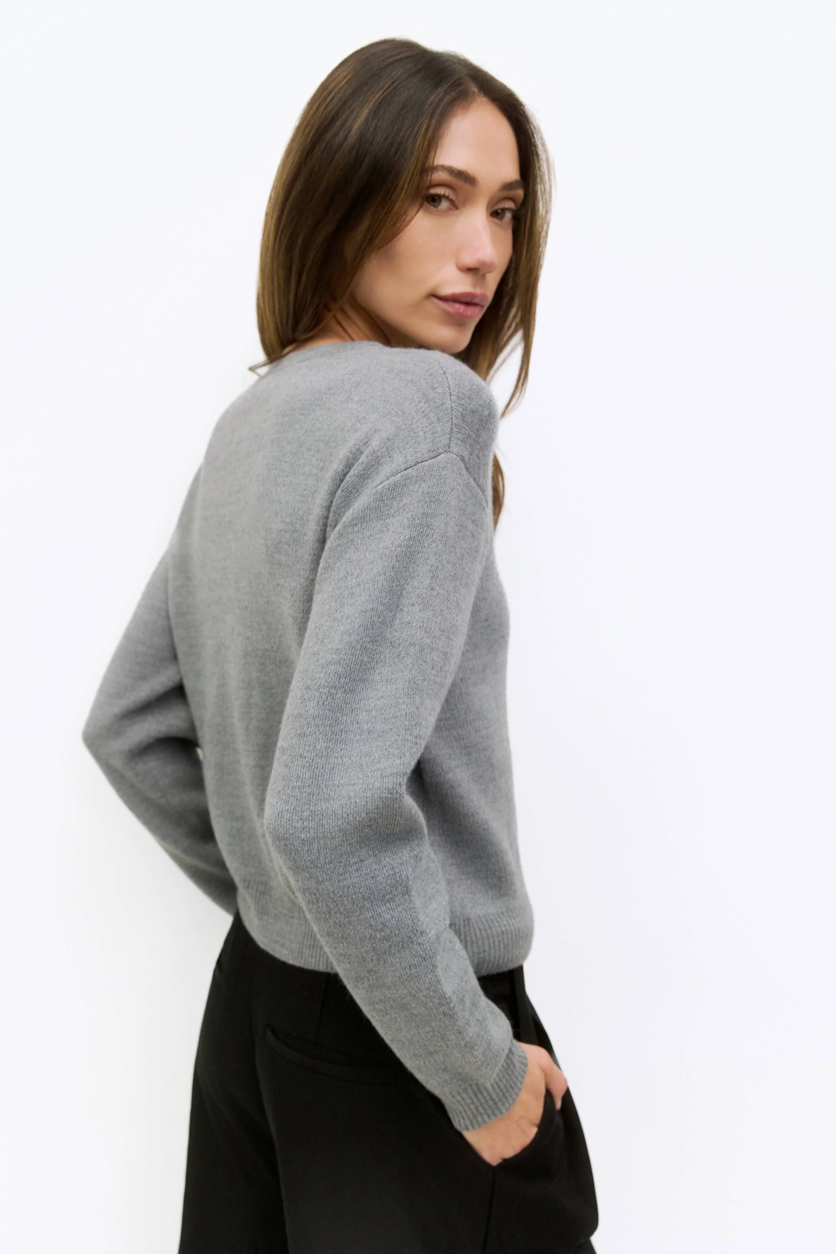 The Malin Cropped Button-Down Cardigan - Image 11