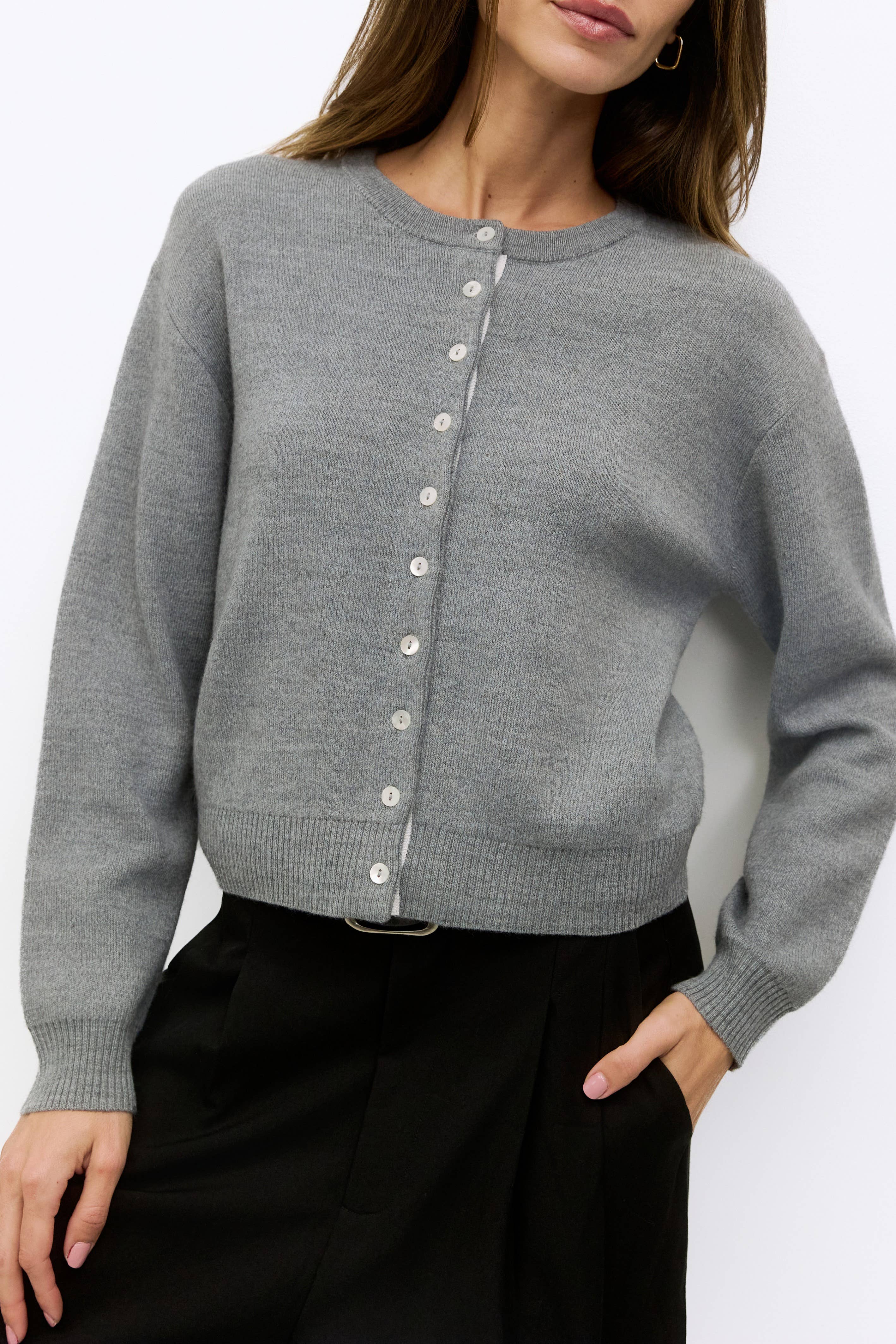 The Malin Cropped Button-Down Cardigan - Image 12