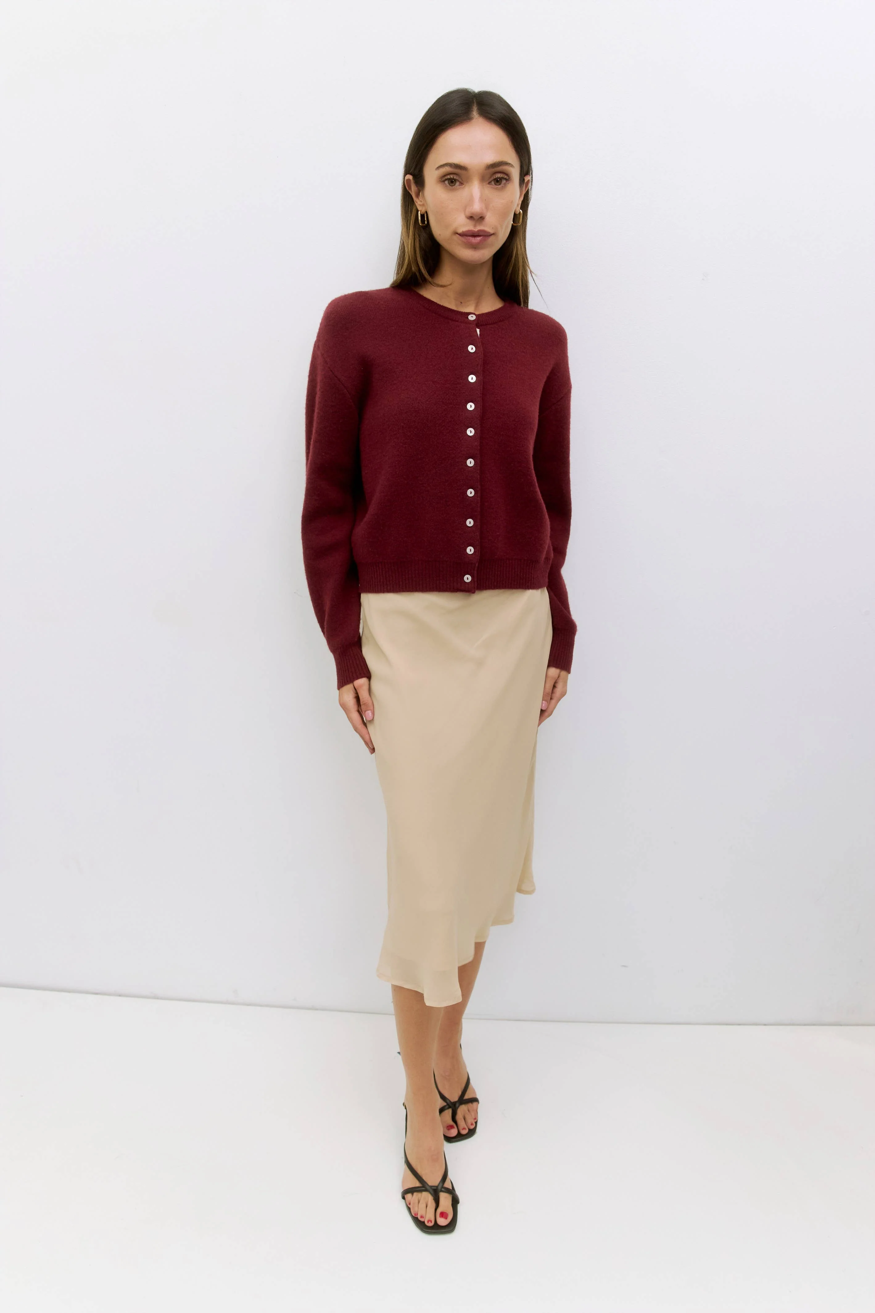 The Malin Cropped Button-Down Cardigan - Image 3
