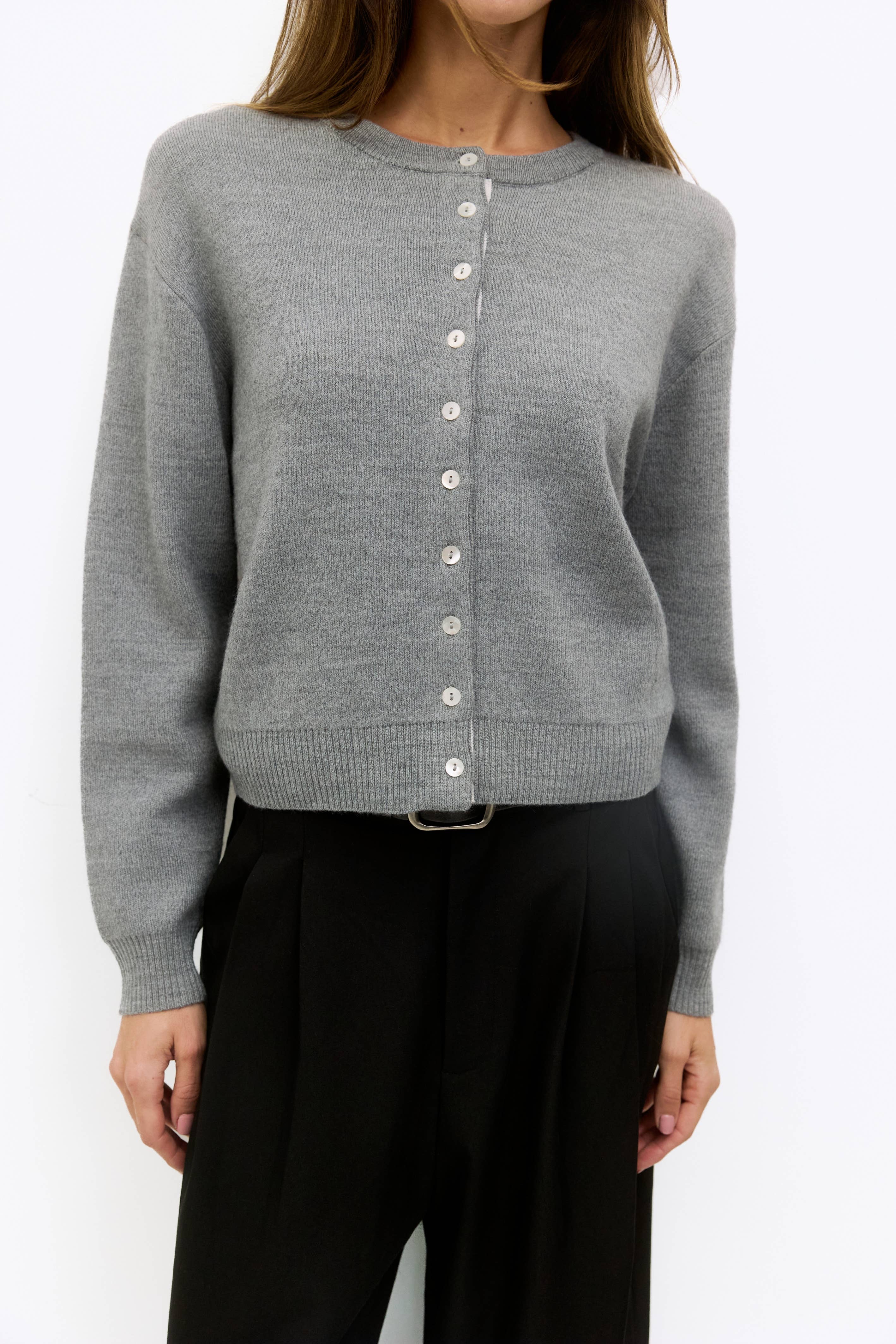 The Malin Cropped Button-Down Cardigan - Image 5