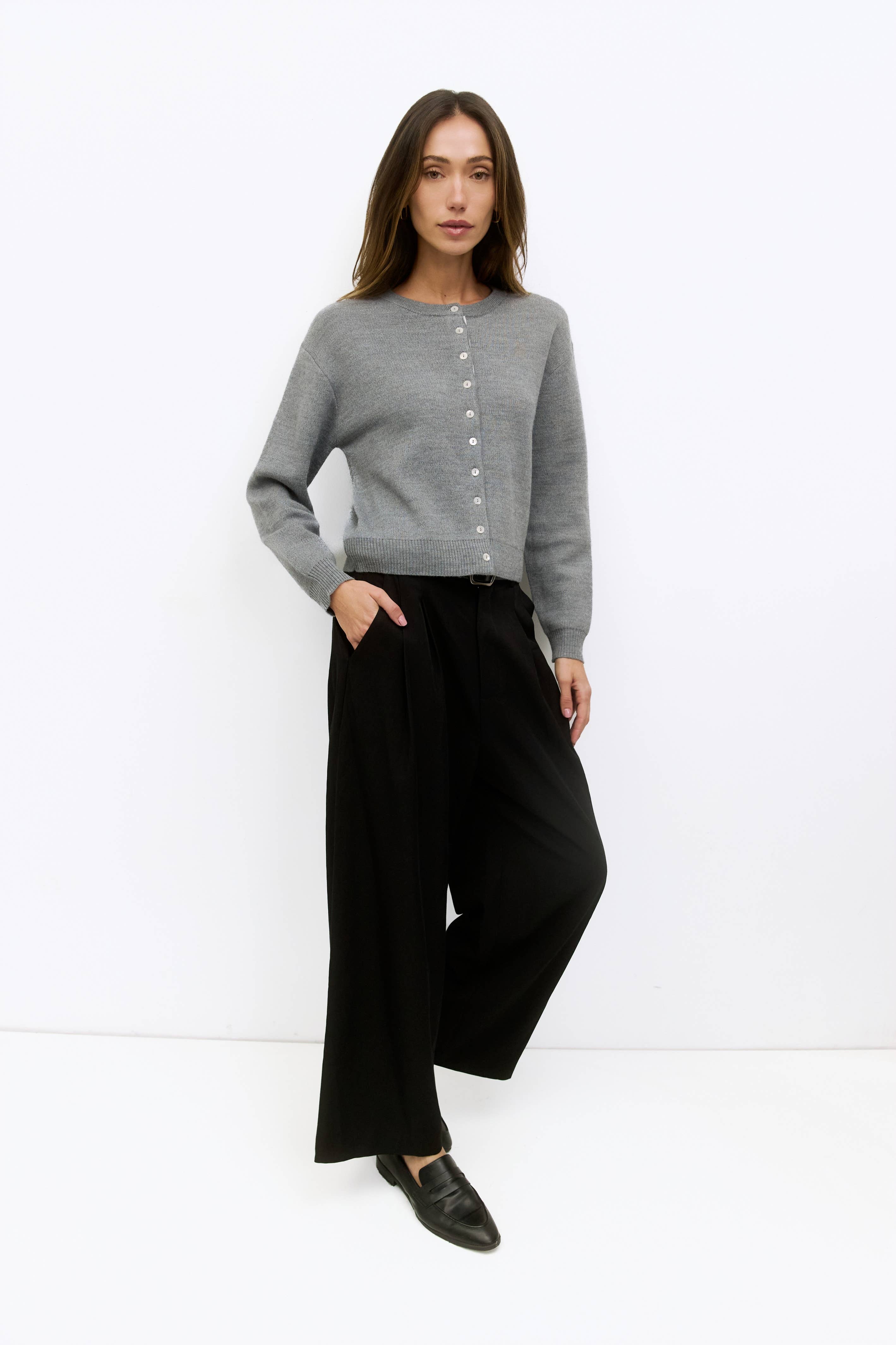 The Malin Cropped Button-Down Cardigan - Image 6