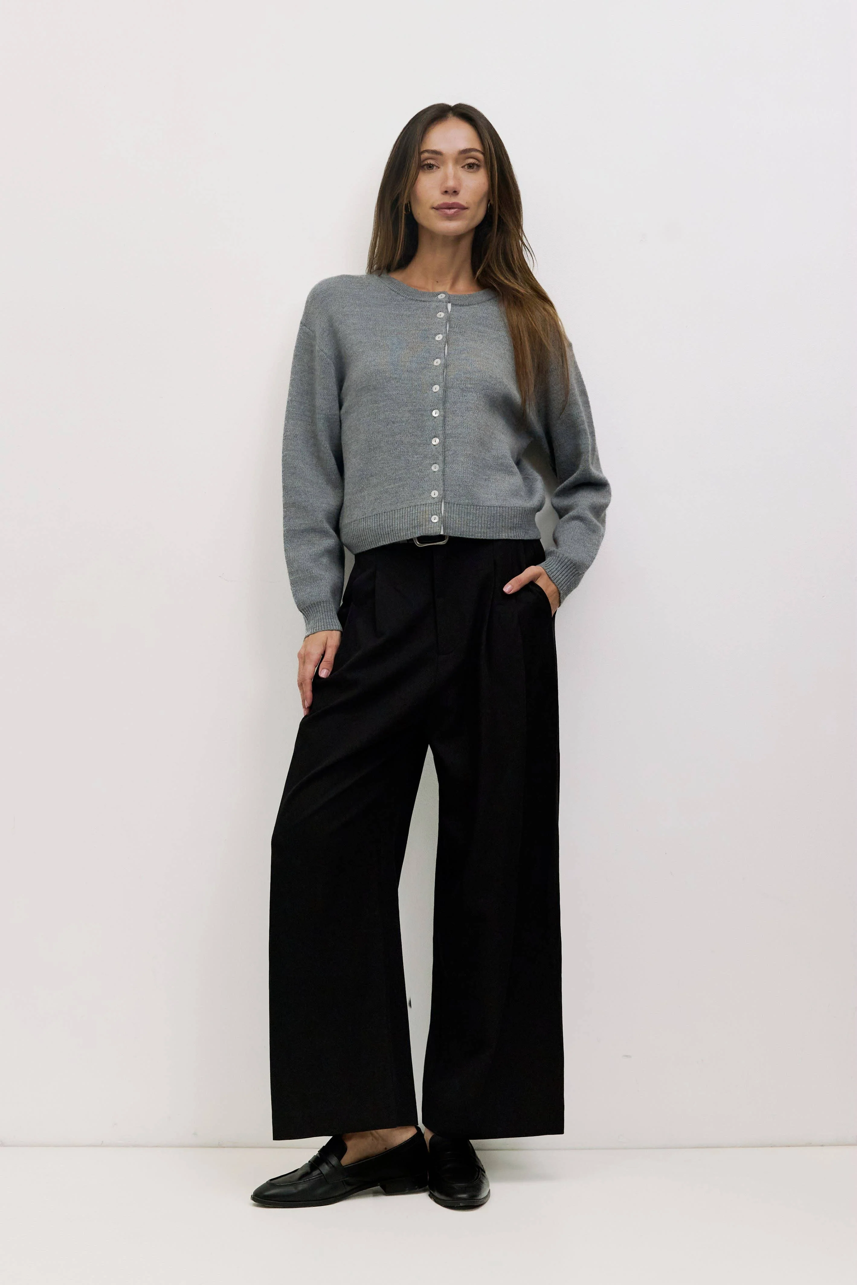 The Malin Cropped Button-Down Cardigan - Image 7