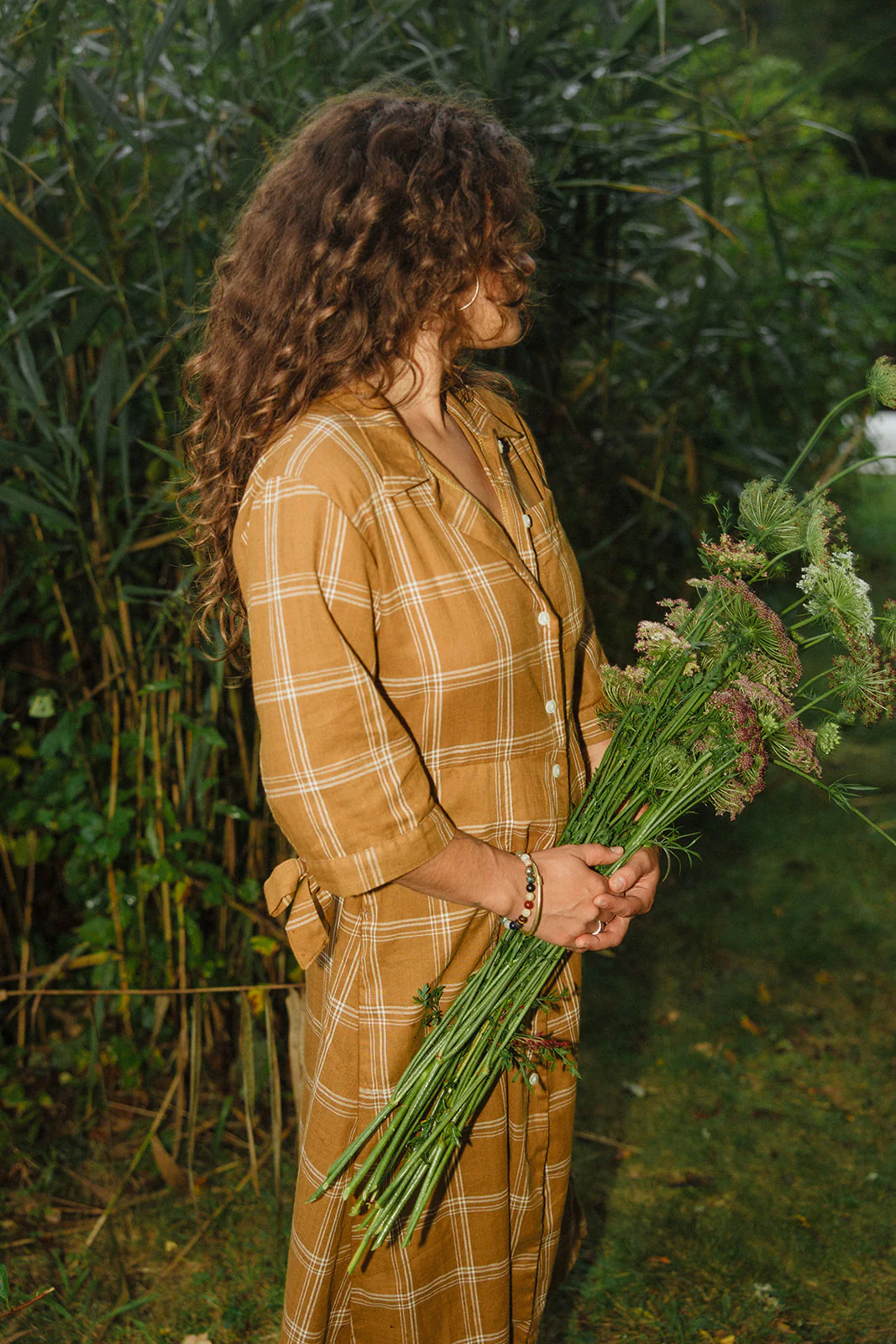 Morgan Brown Plaid Shirt Dress - Image 4