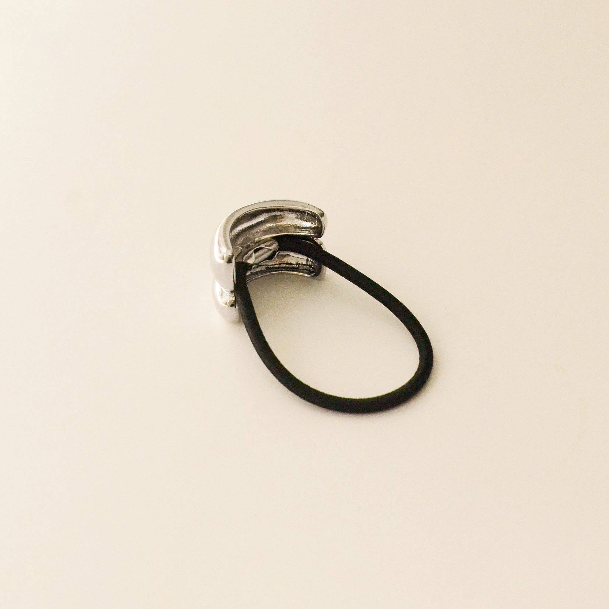nar'sha - Mini Double Arch Metal Ponytail Hair Tie | Silver - Image 2