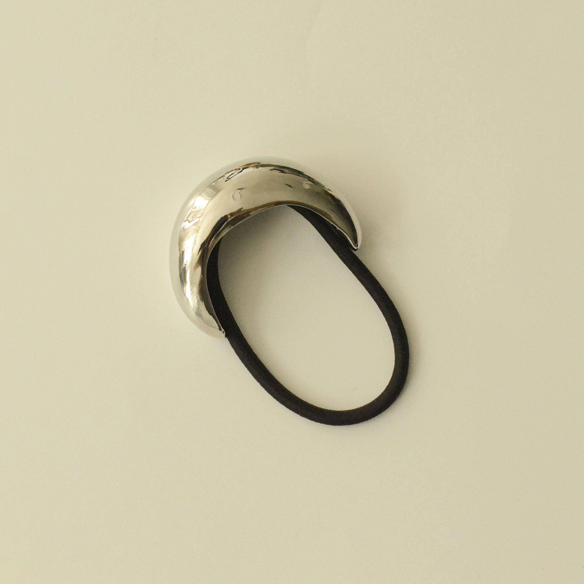 nar'sha - Narrow Crescent Metal Cuff Hair Tie | Silver - Image 2