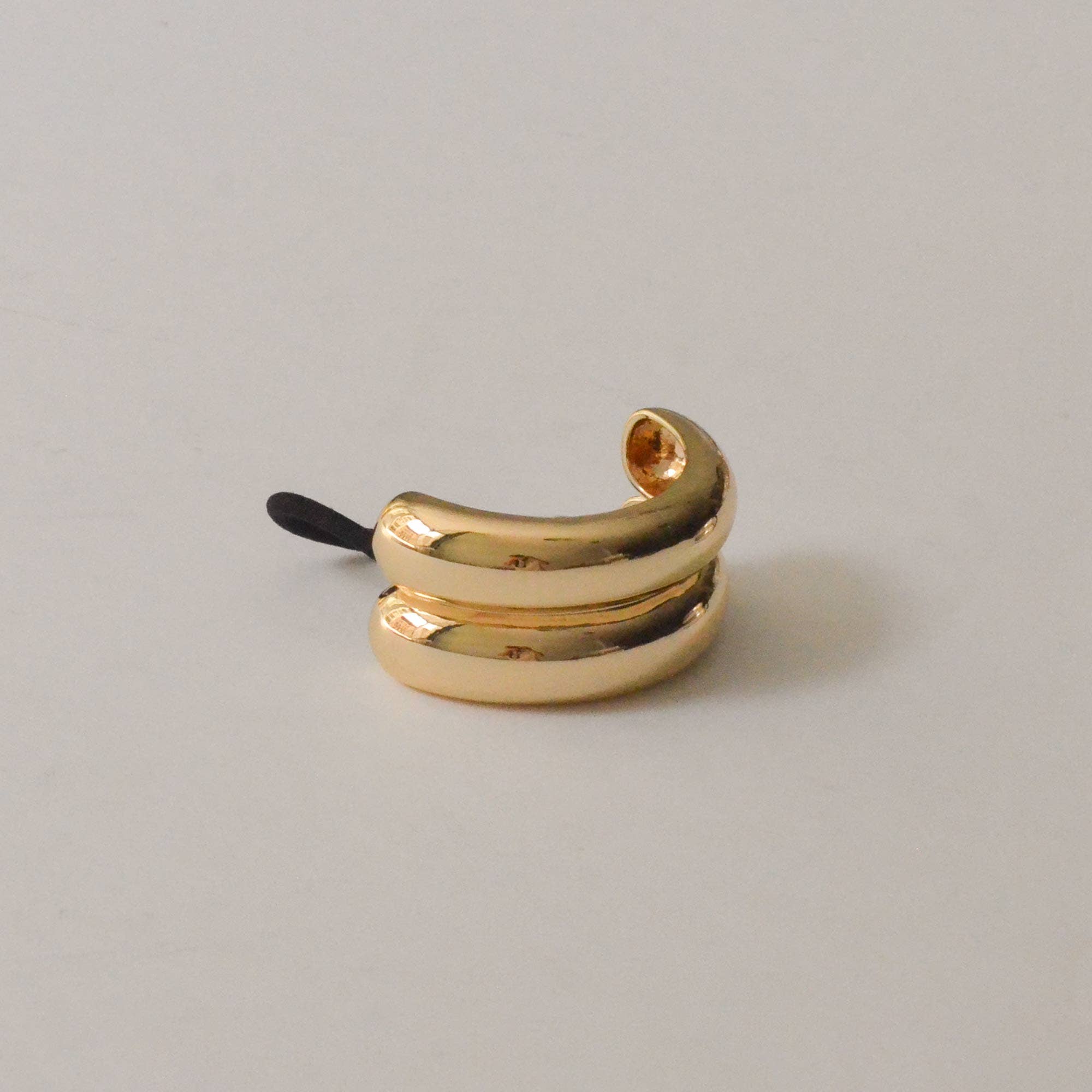 nar'sha - Wide Double Arch Metal Ponytail Hair Tie | Gold - Image 4