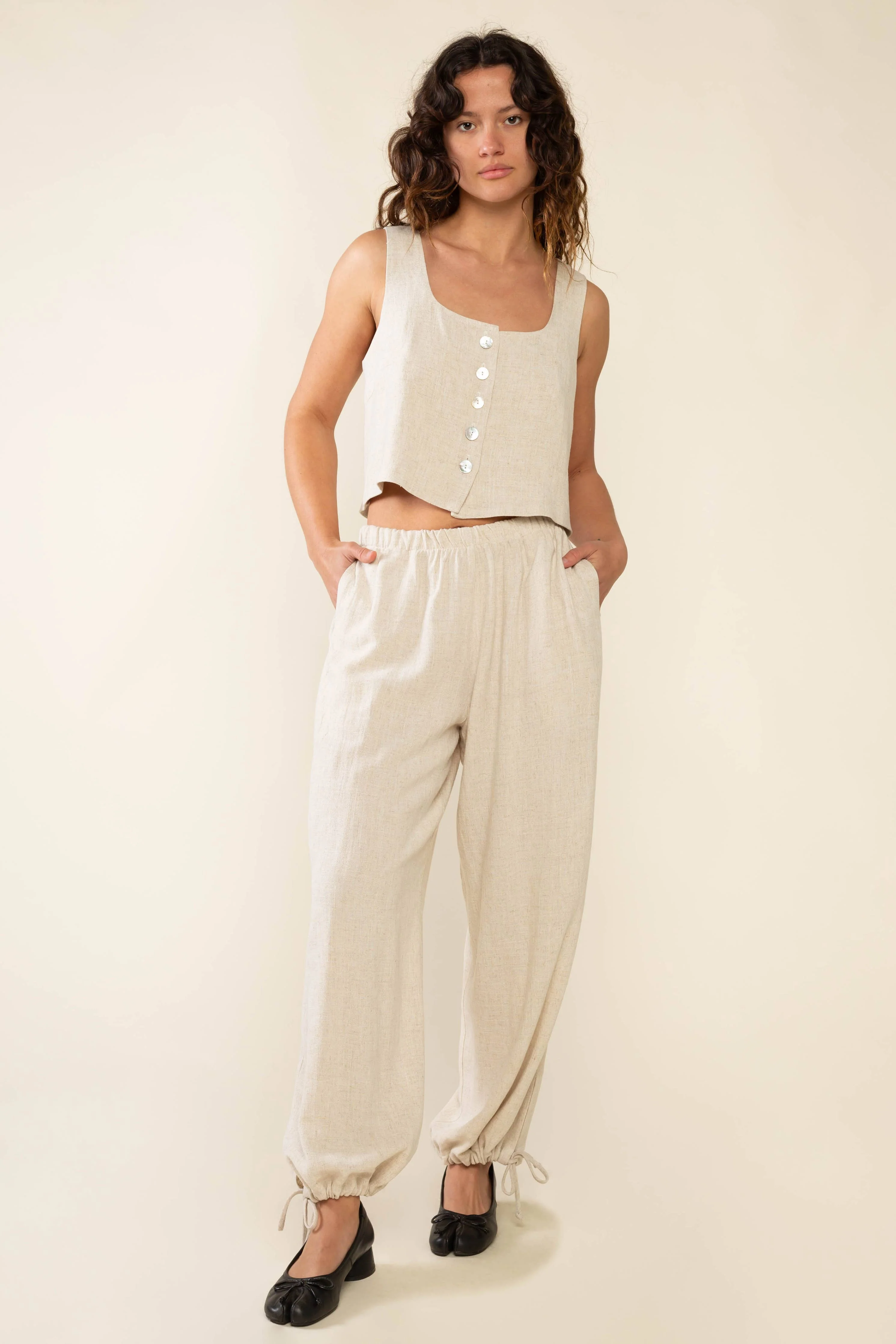 NLT - Square Neck Linen Vest - Image 3