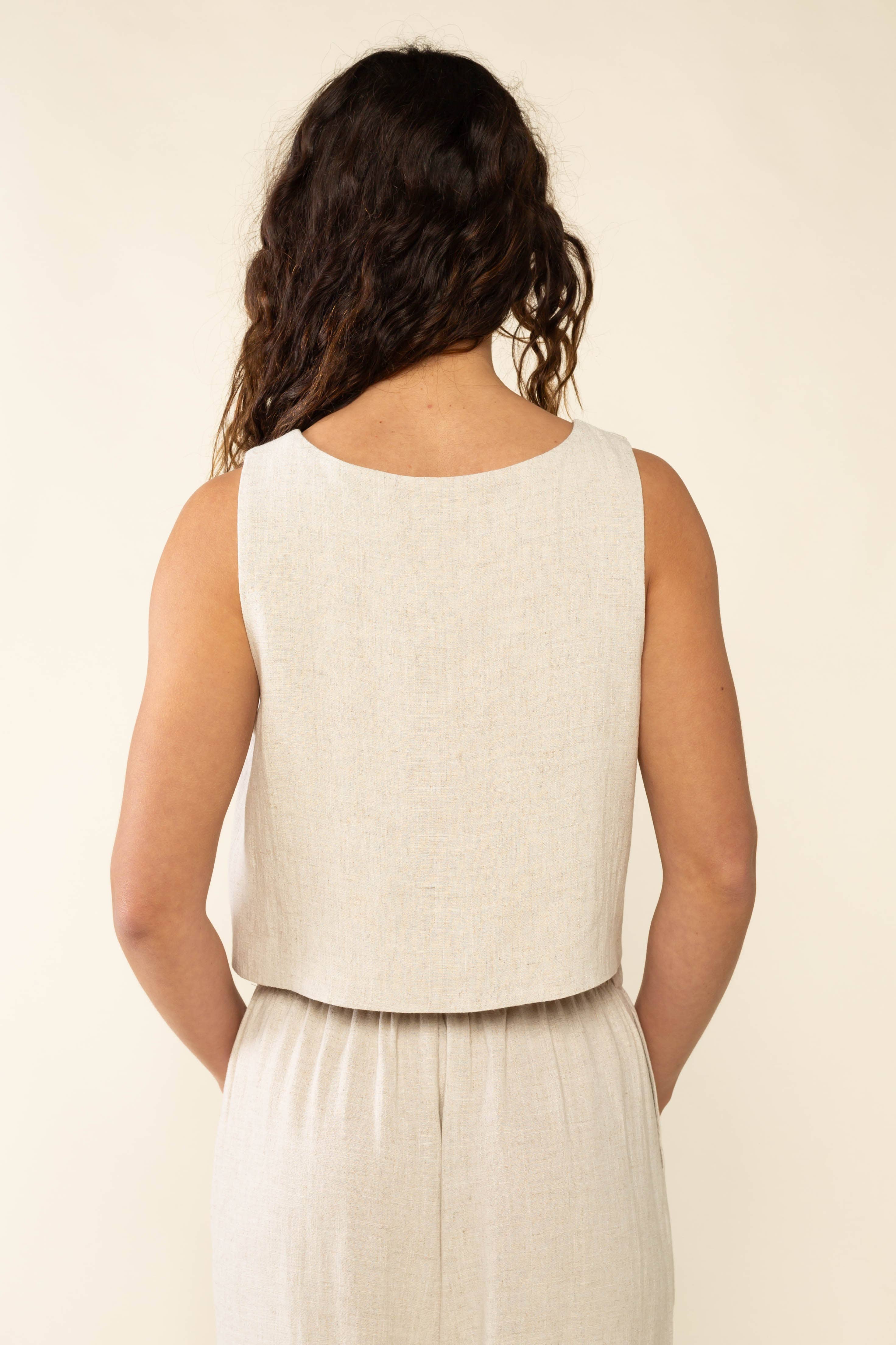 NLT - Square Neck Linen Vest - Image 4