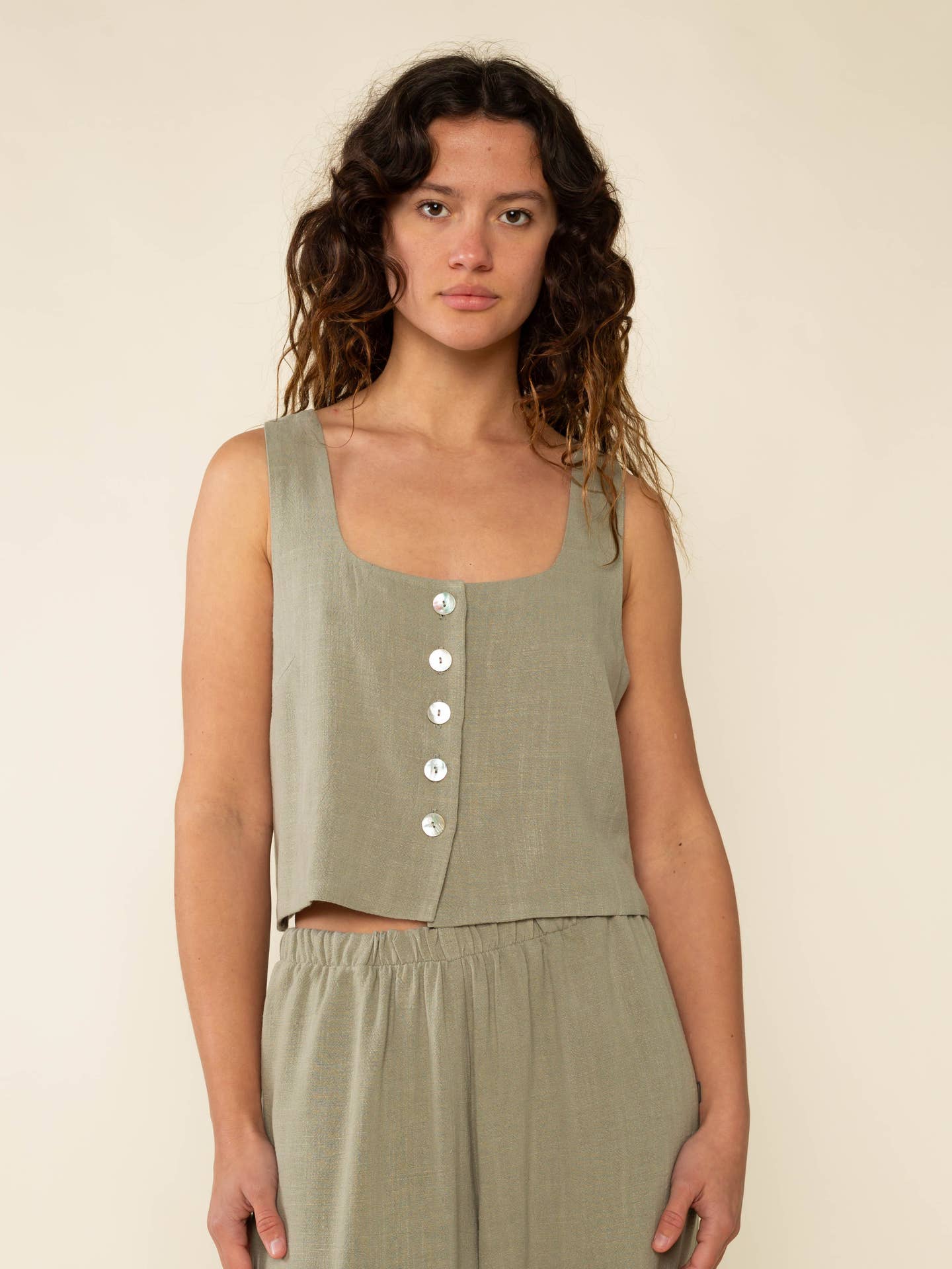 NLT - Square Neck Linen Vest - Image 8