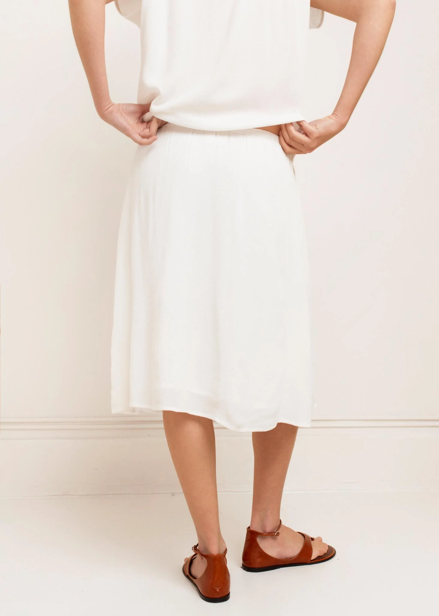 Paper Label Yulia Crinkle Cotton Midi Skirt - Image 4