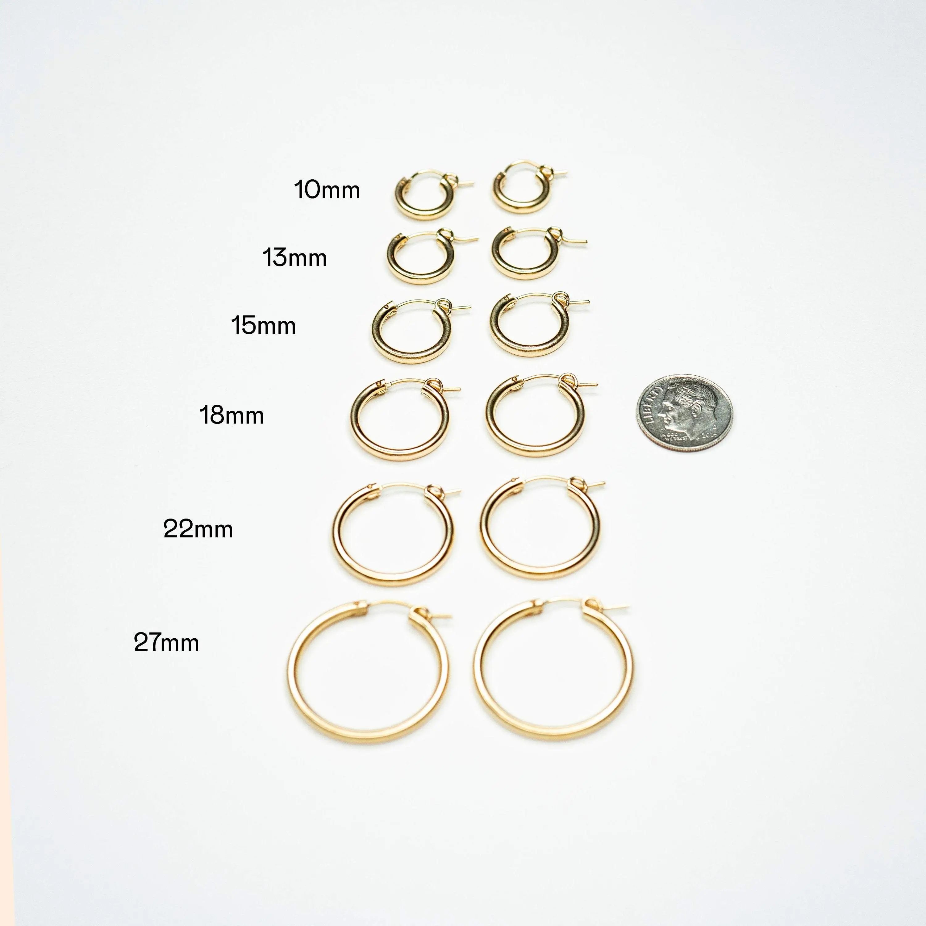 Gold Filled Clasp Hoops - 13mm, 18mm or 27mm - Image 4
