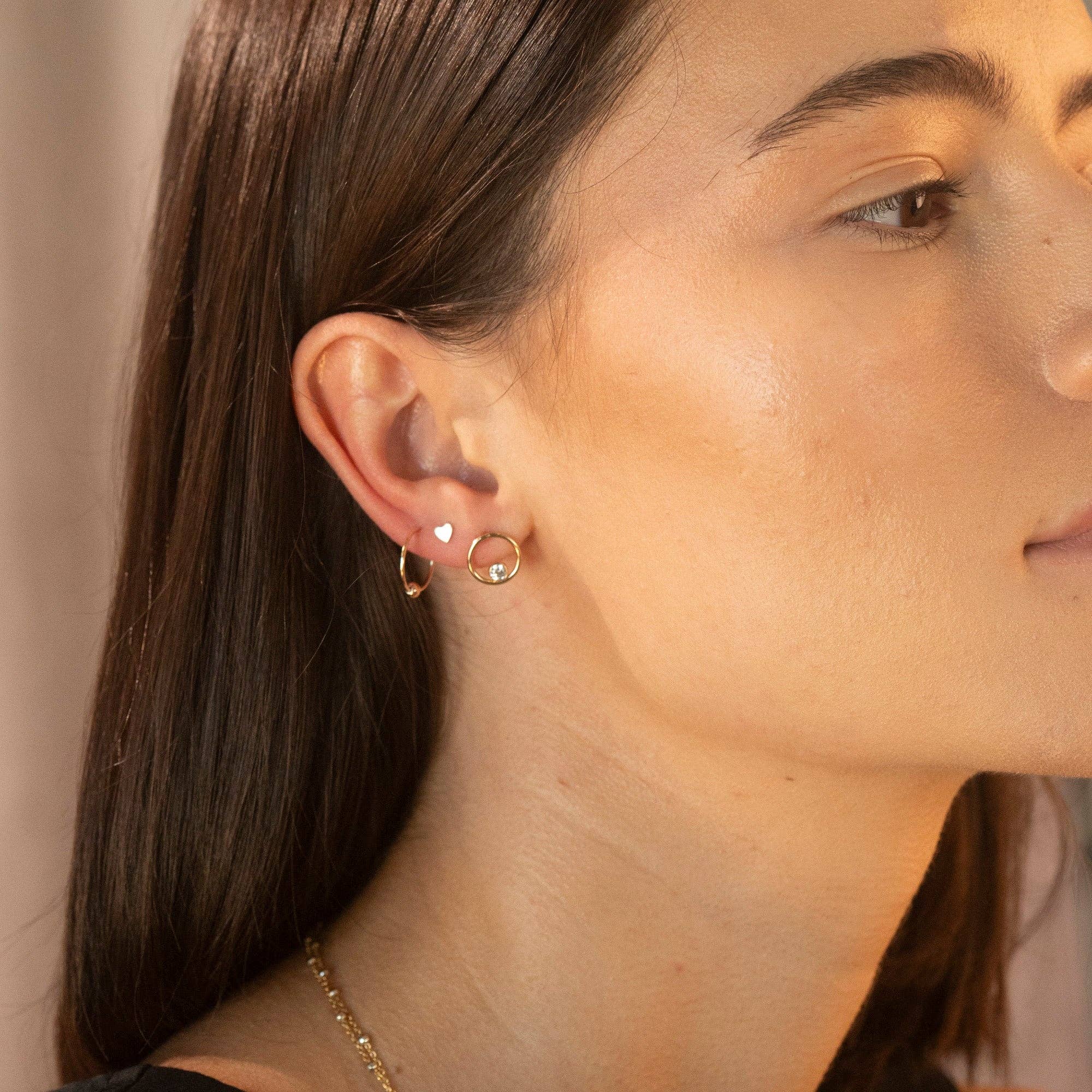 Gold Little Heart Studs - Image 3
