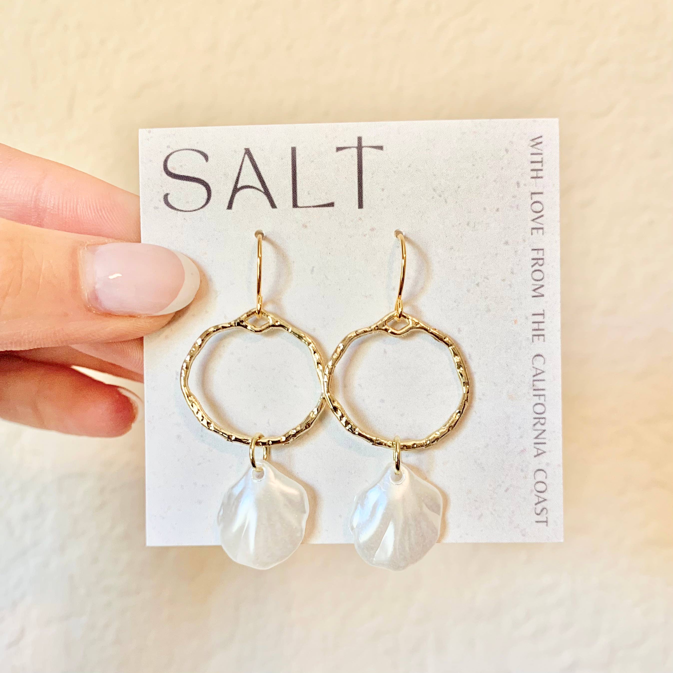 SALT - Gold Seashell Hoop Dangles - Image 4