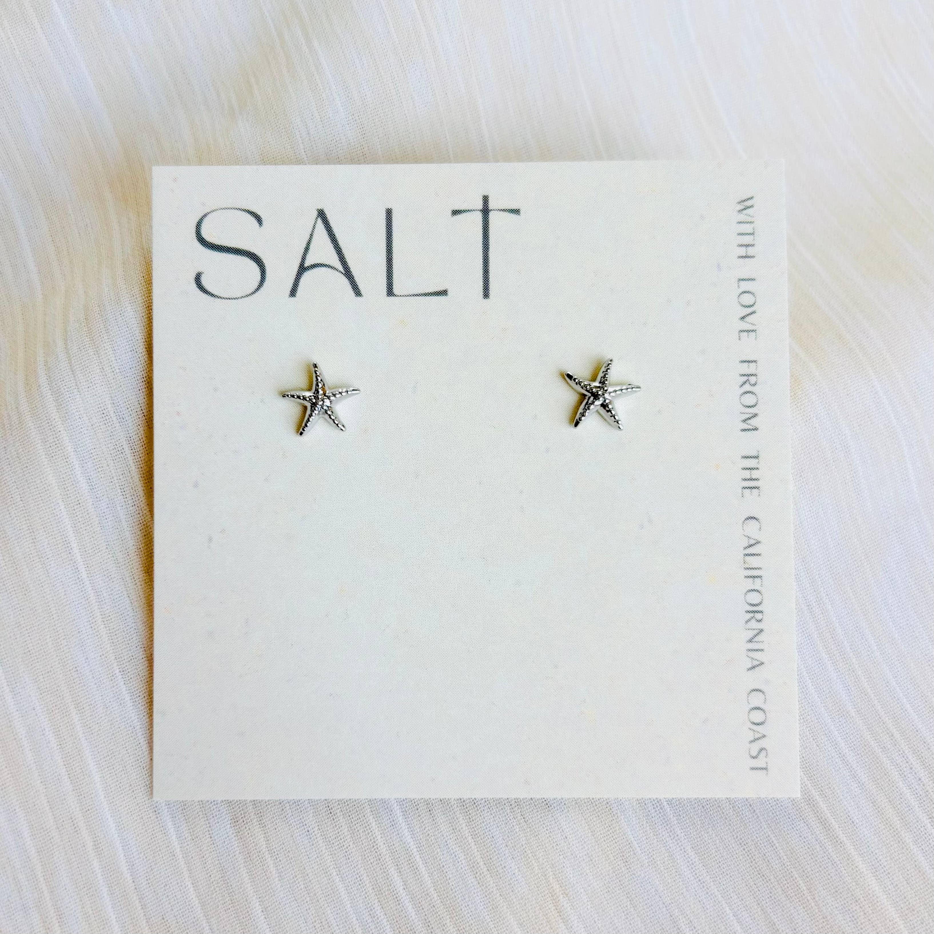 SALT  - SILVER STARFISH STUDS