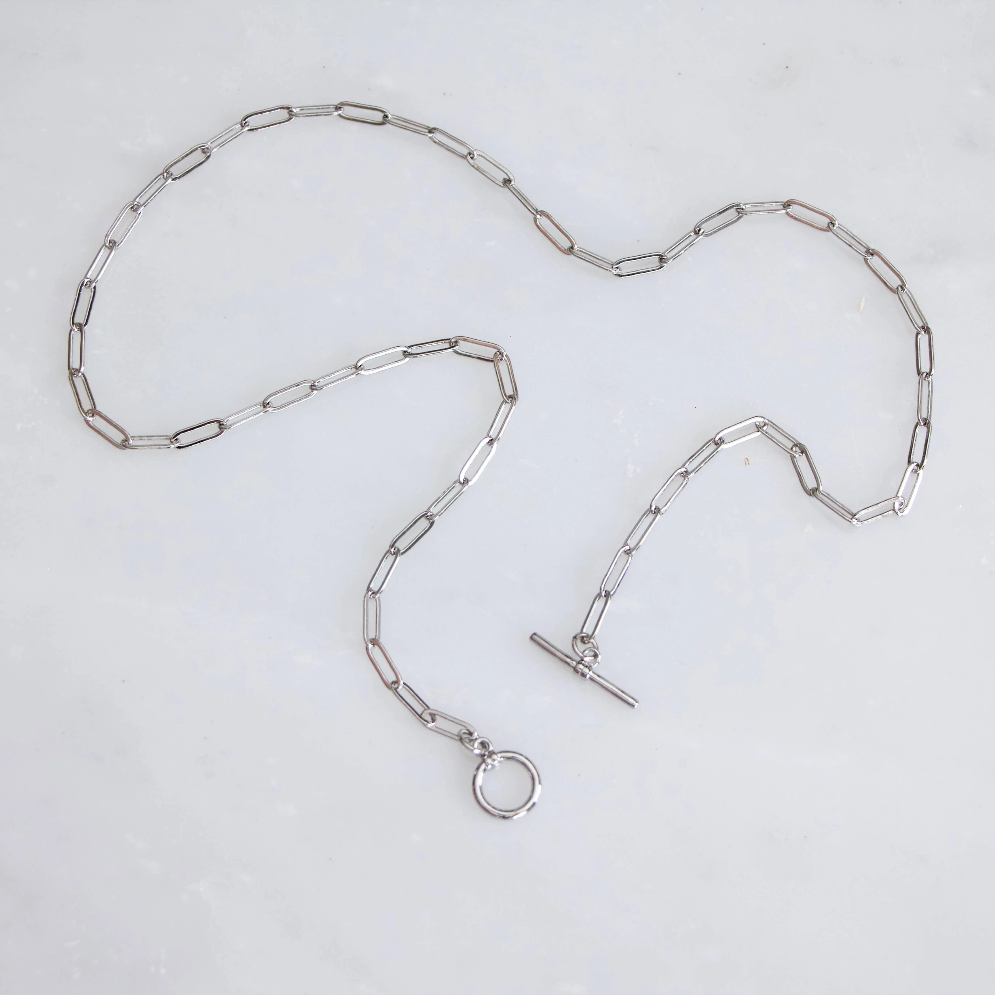 Silver Paperclip Toggle Necklace - Image 2