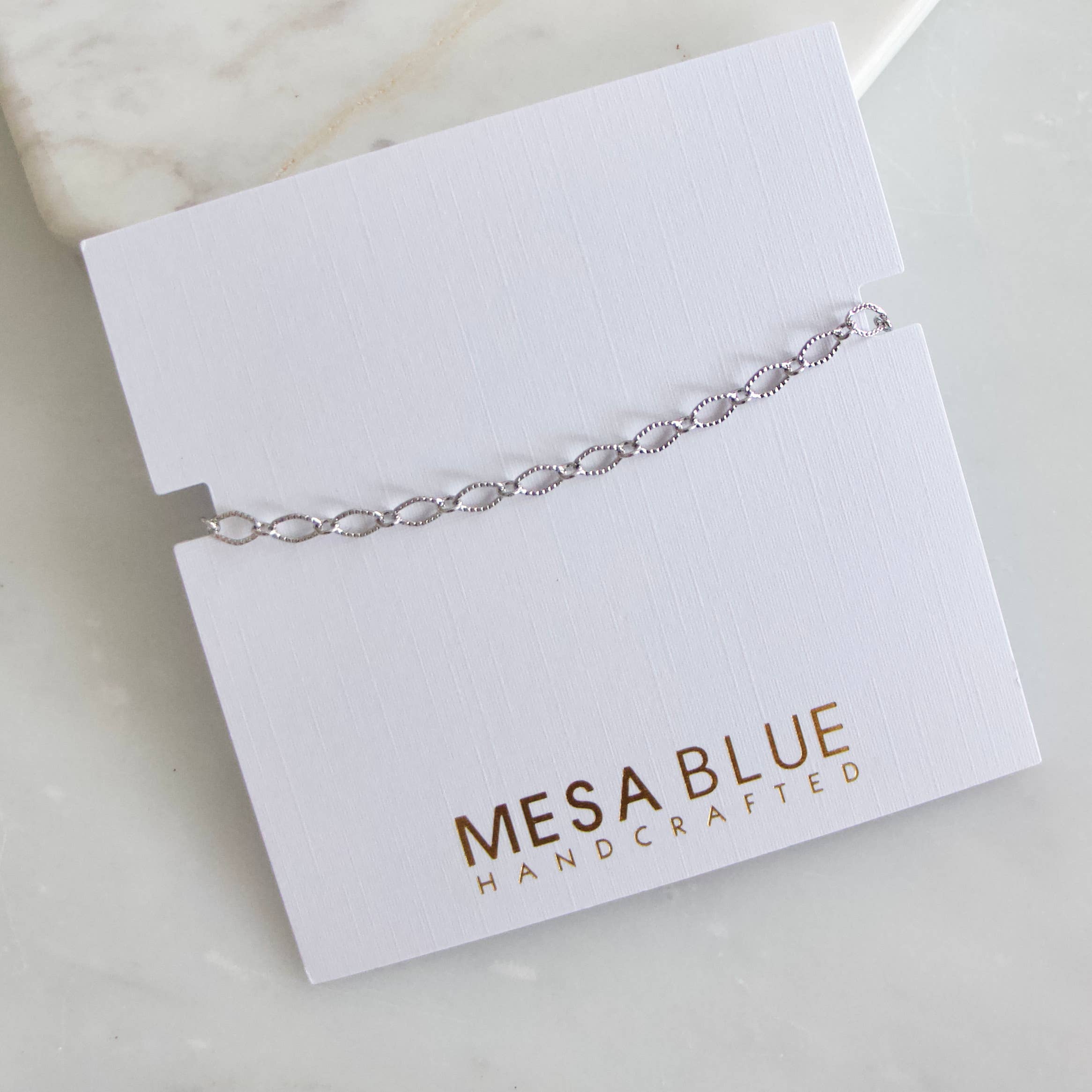 Silver Textured Chain Bracelet - Image 2