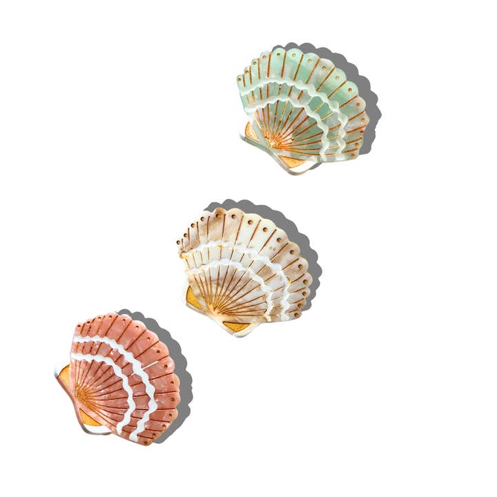 Solar Eclipse - Hand-painted Mini Sea Shell Hair Claws - Image 3