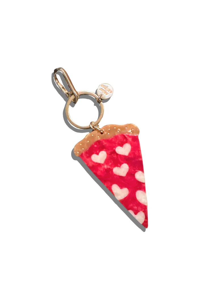 Solar Eclipse - Hand-Painted Pizza Slice Bag Charm + Keychain
