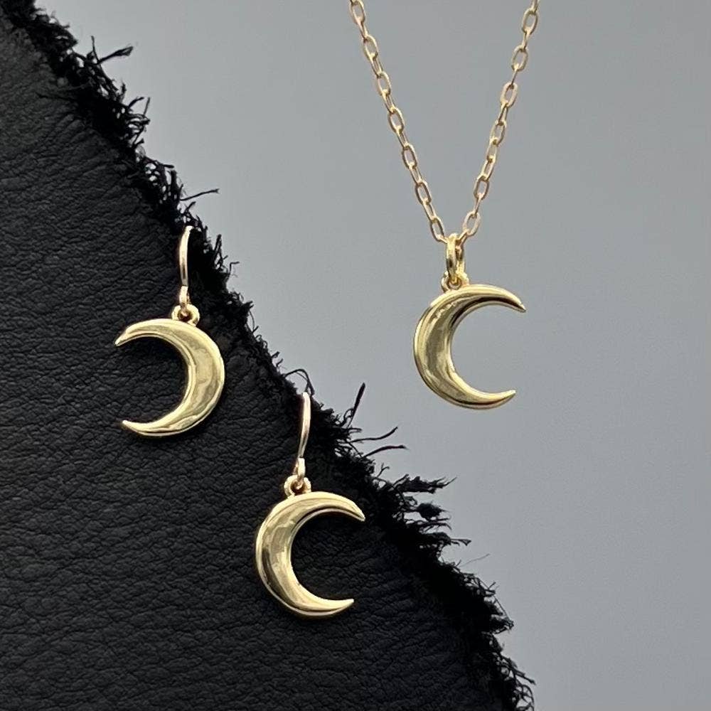 Something Silver - Gold Crescent Moon Necklace Gold Filled - Image 2