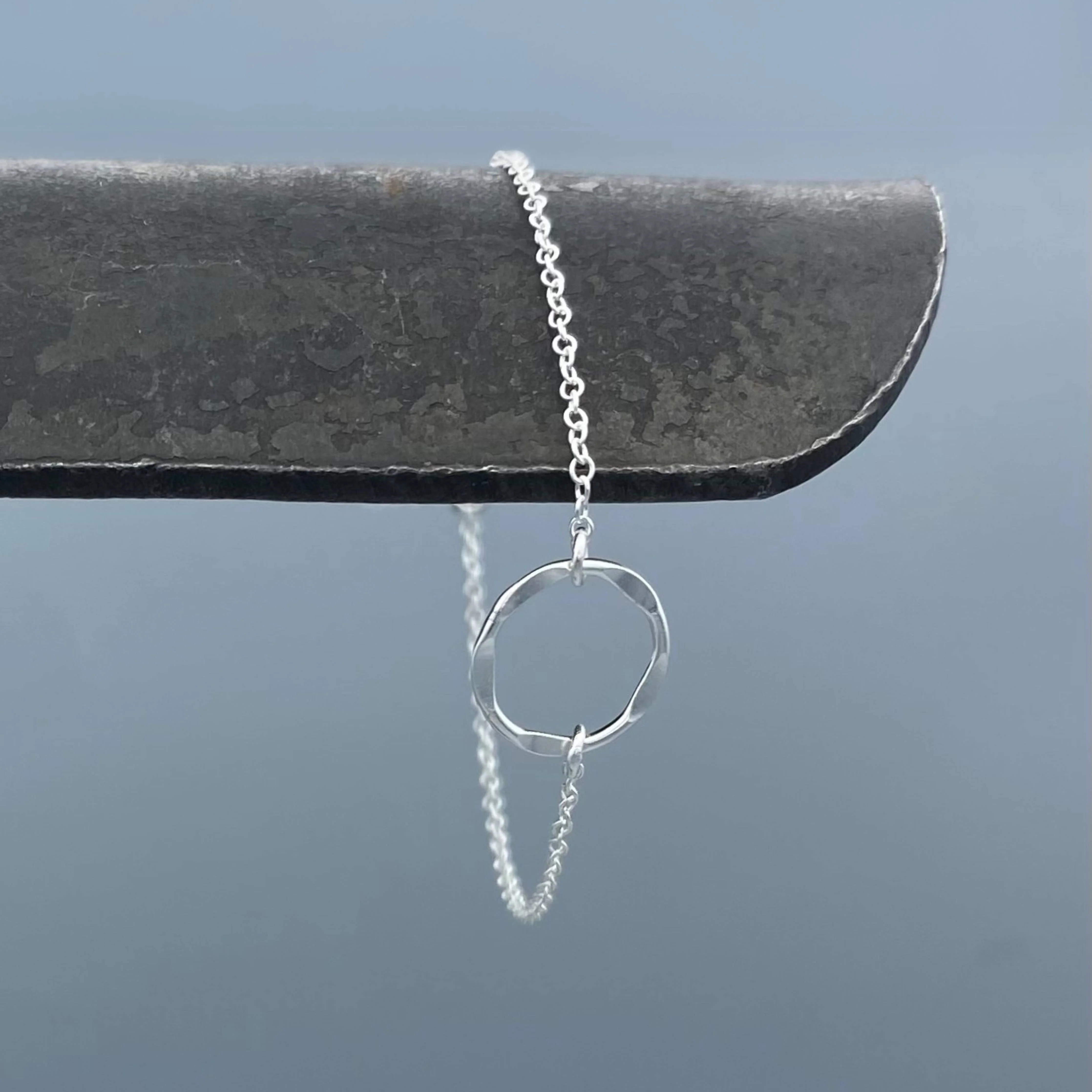 Something Silver - Hammered Open Ring Bracelet