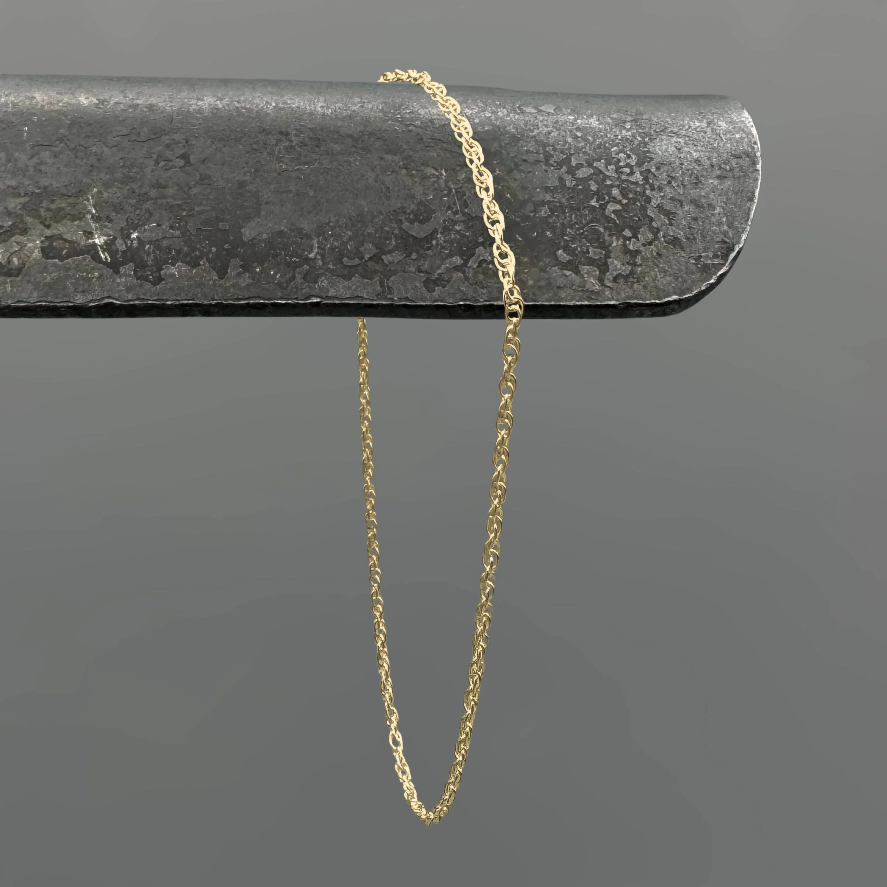 Something Silver - Twisted Rope Anklet: Gold Filled