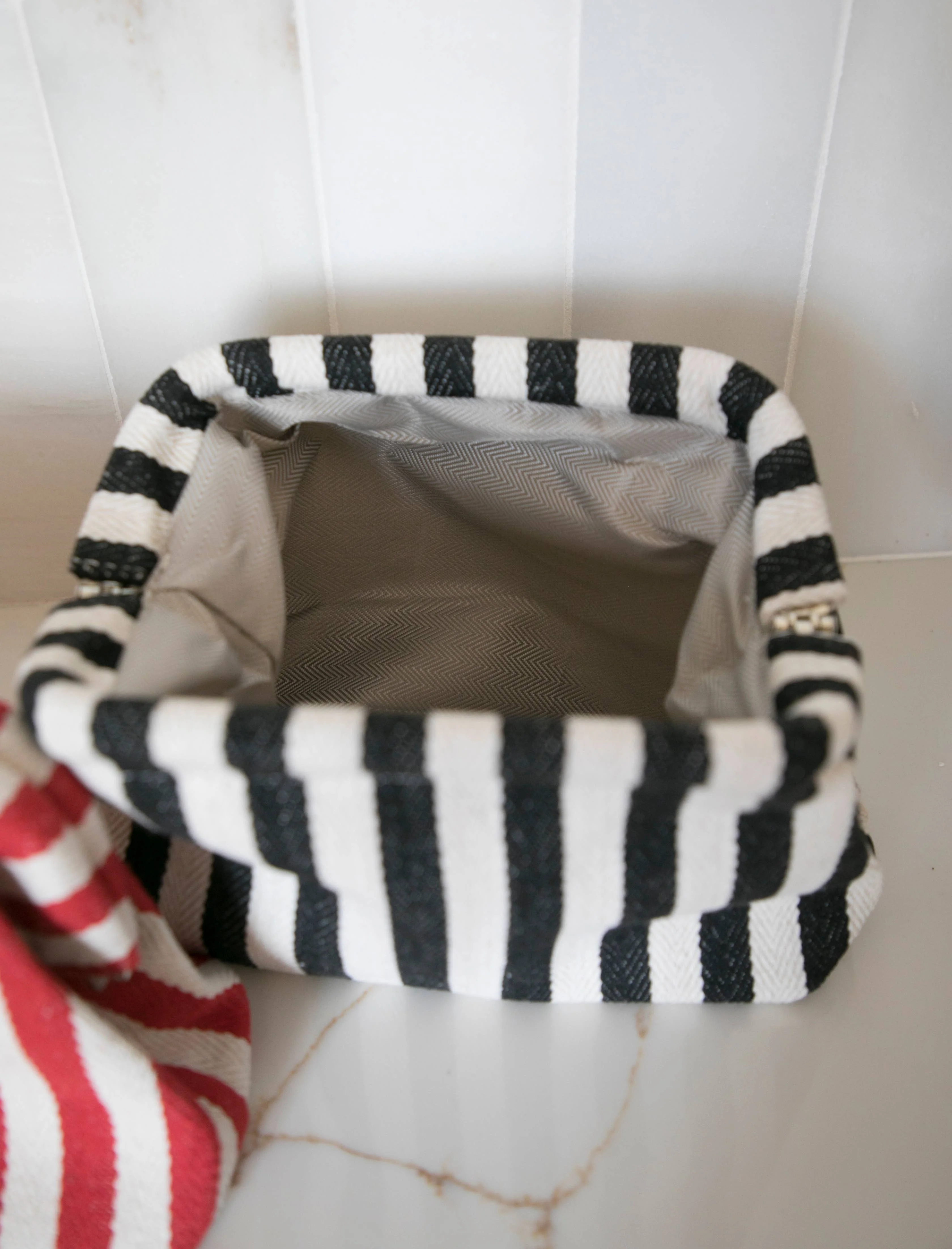 Striped Makeup Pouch - Red - Image 3