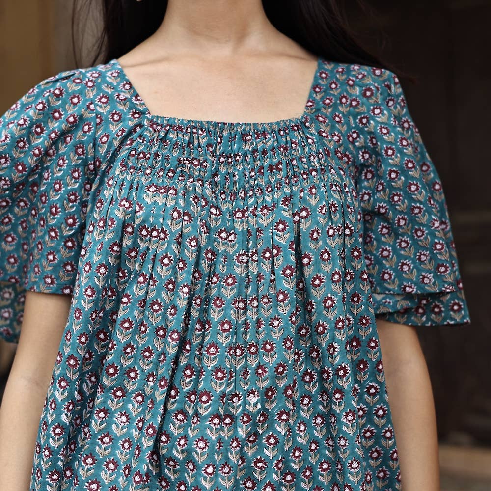 The Fox and The Mermaid - Sanvi Block Printed Mini Dress - Image 10