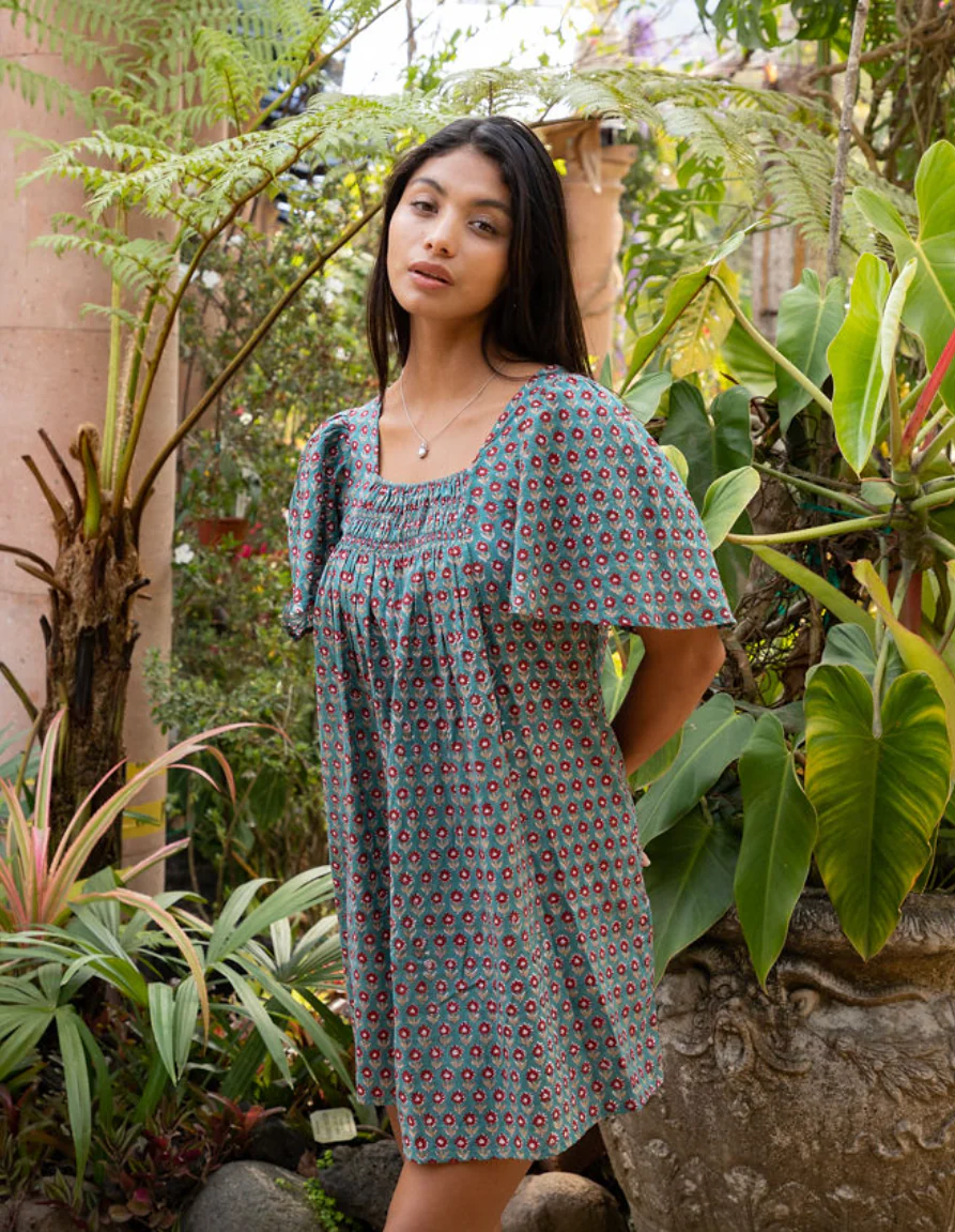 The Fox and The Mermaid - Sanvi Block Printed Mini Dress - Image 14