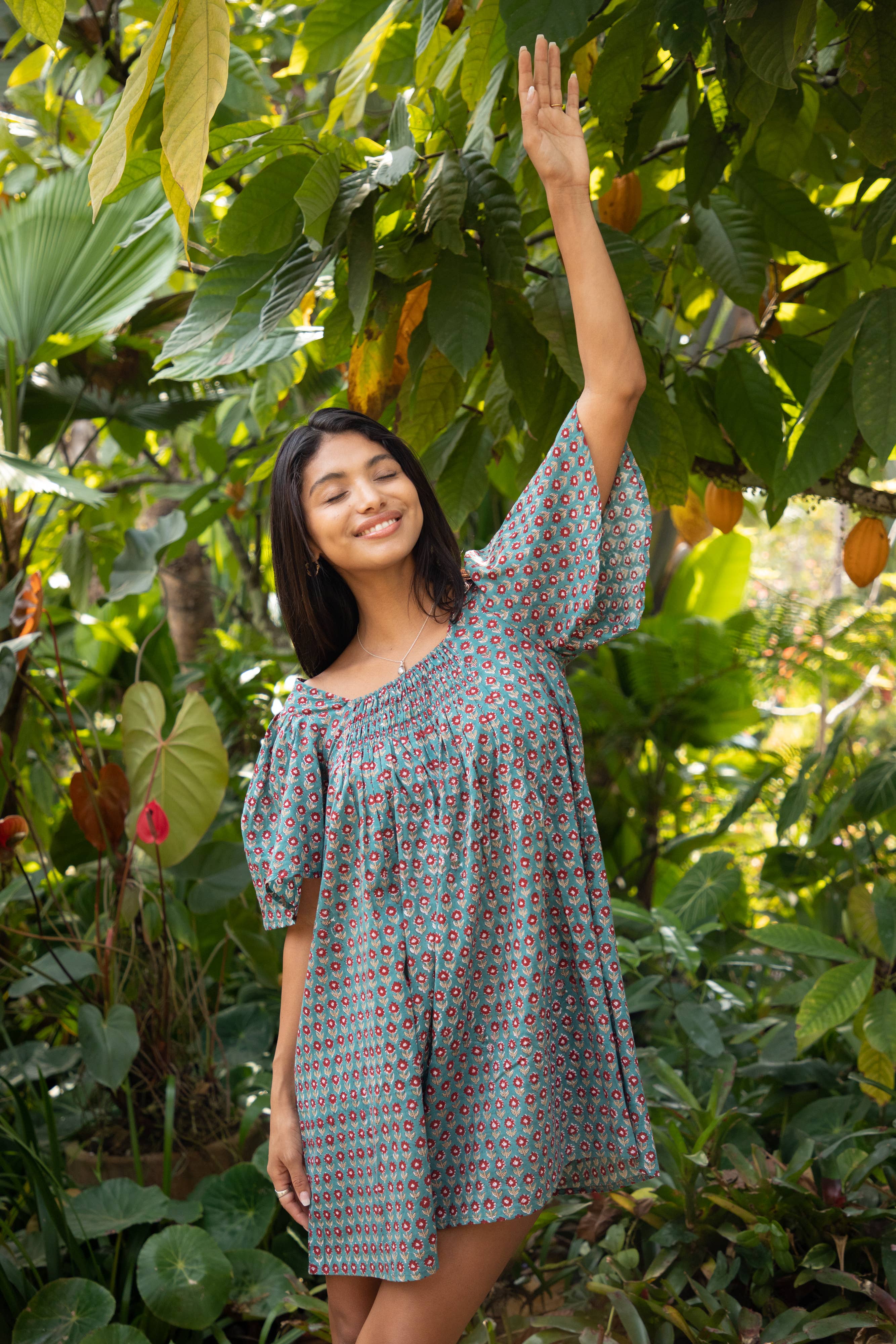 The Fox and The Mermaid - Sanvi Block Printed Mini Dress - Image 3