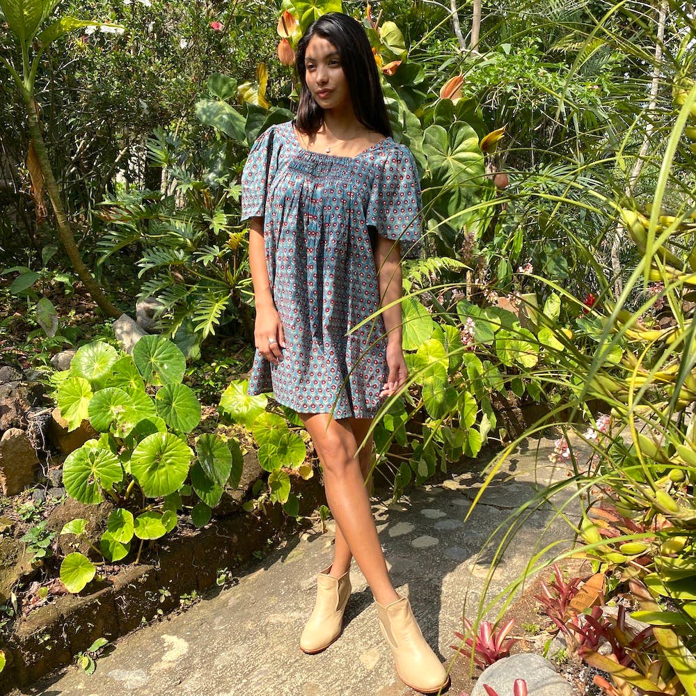 The Fox and The Mermaid - Sanvi Block Printed Mini Dress - Image 7