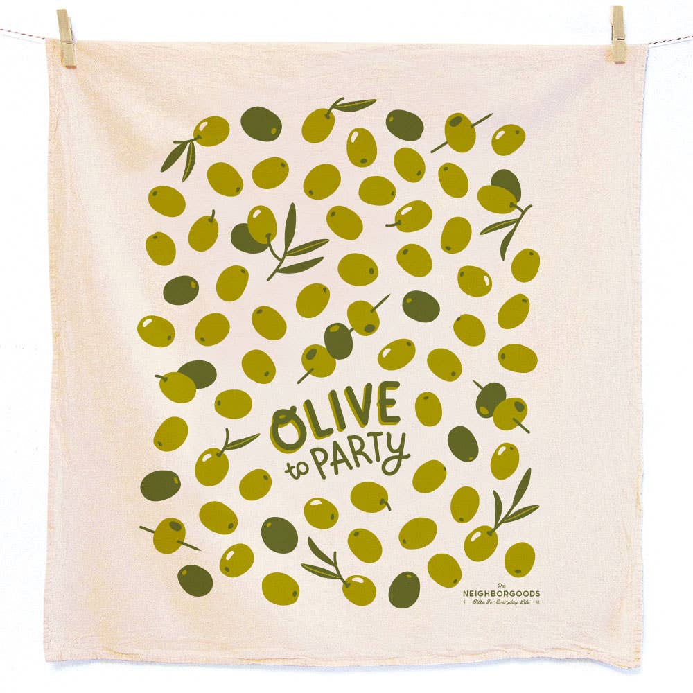 The Neighborgoods - OLIVES WITH A TWIST (Olive, Lemon) - Tea Towel Set of 2 - Image 3