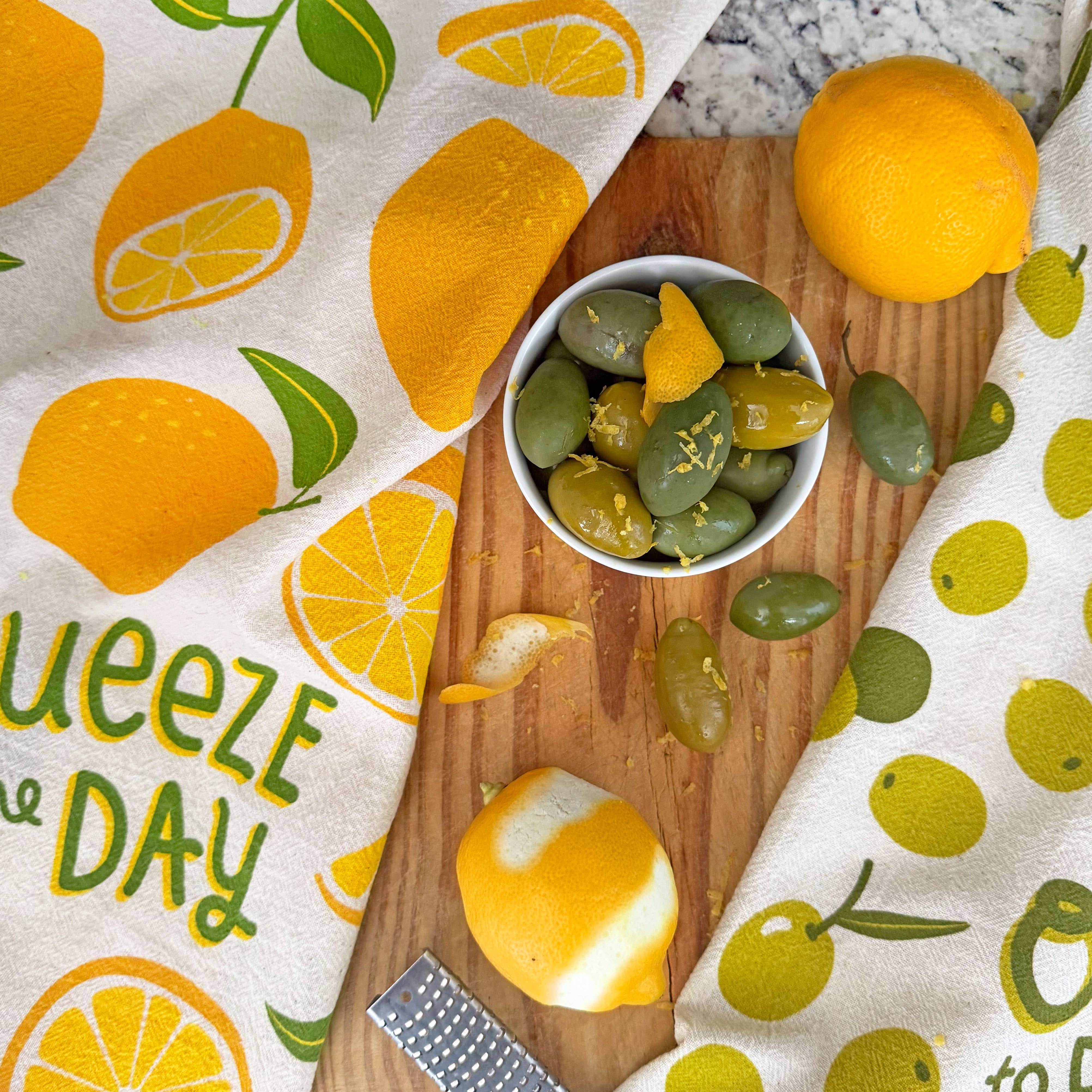 The Neighborgoods - OLIVES WITH A TWIST (Olive, Lemon) - Tea Towel Set of 2 - Image 5