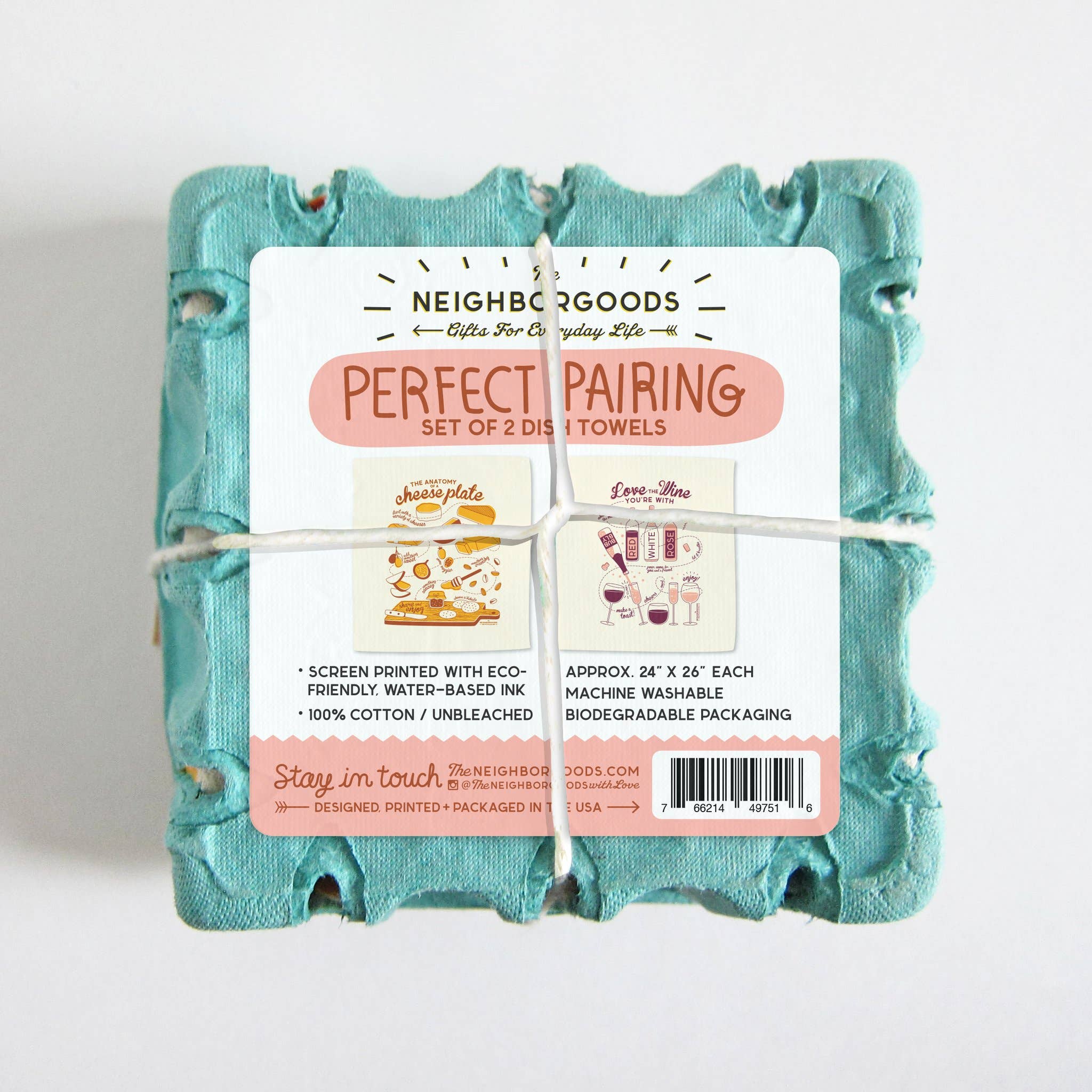 The Neighborgoods - PERFECT PAIRING (Wine, Cheese) - Tea Towel Set of 2 - Image 4