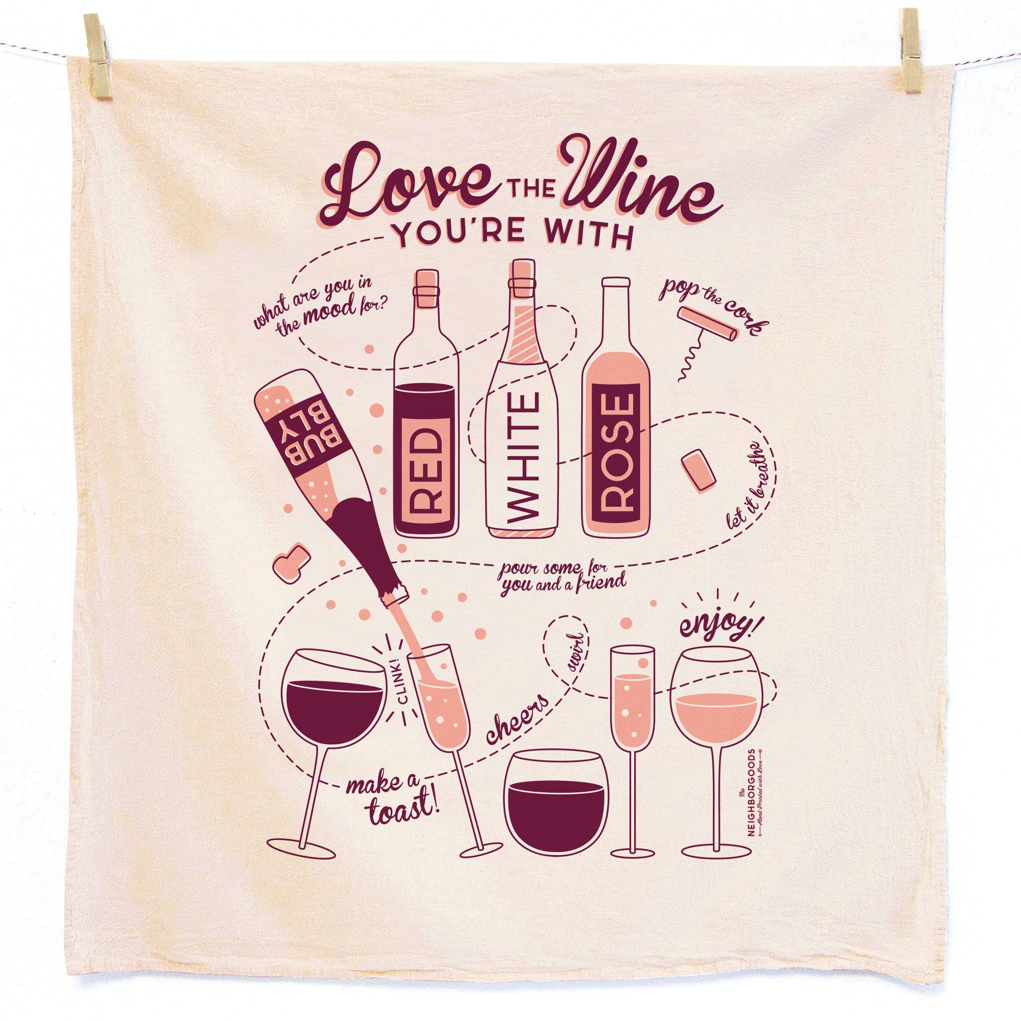 The Neighborgoods - PERFECT PAIRING (Wine, Cheese) - Tea Towel Set of 2 - Image 9