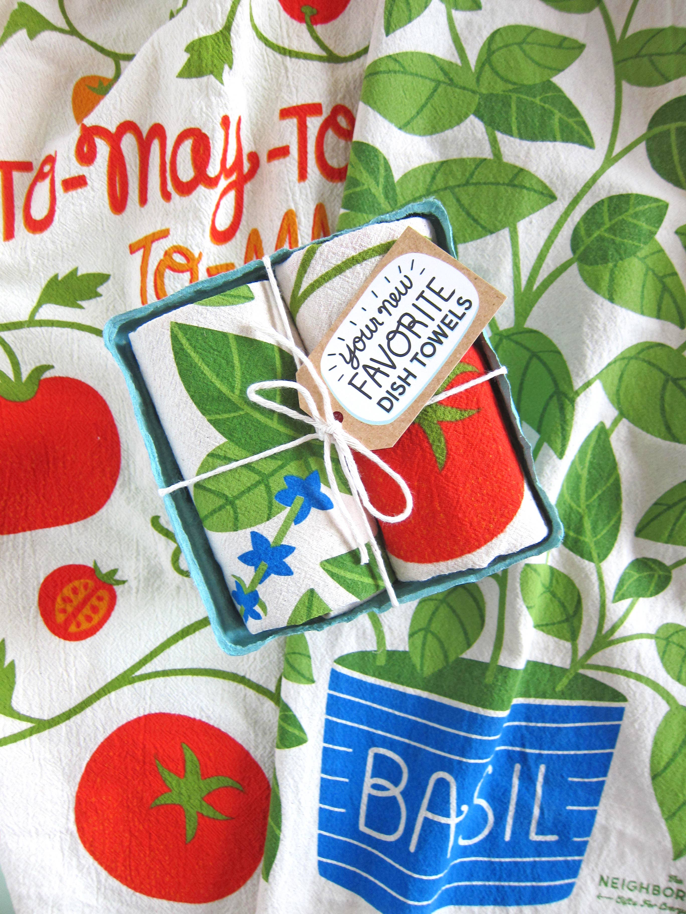 The Neighborgoods - TOMATO BASIL (Tomato, Basil) - Tea Towel Set of 2 - Image 6