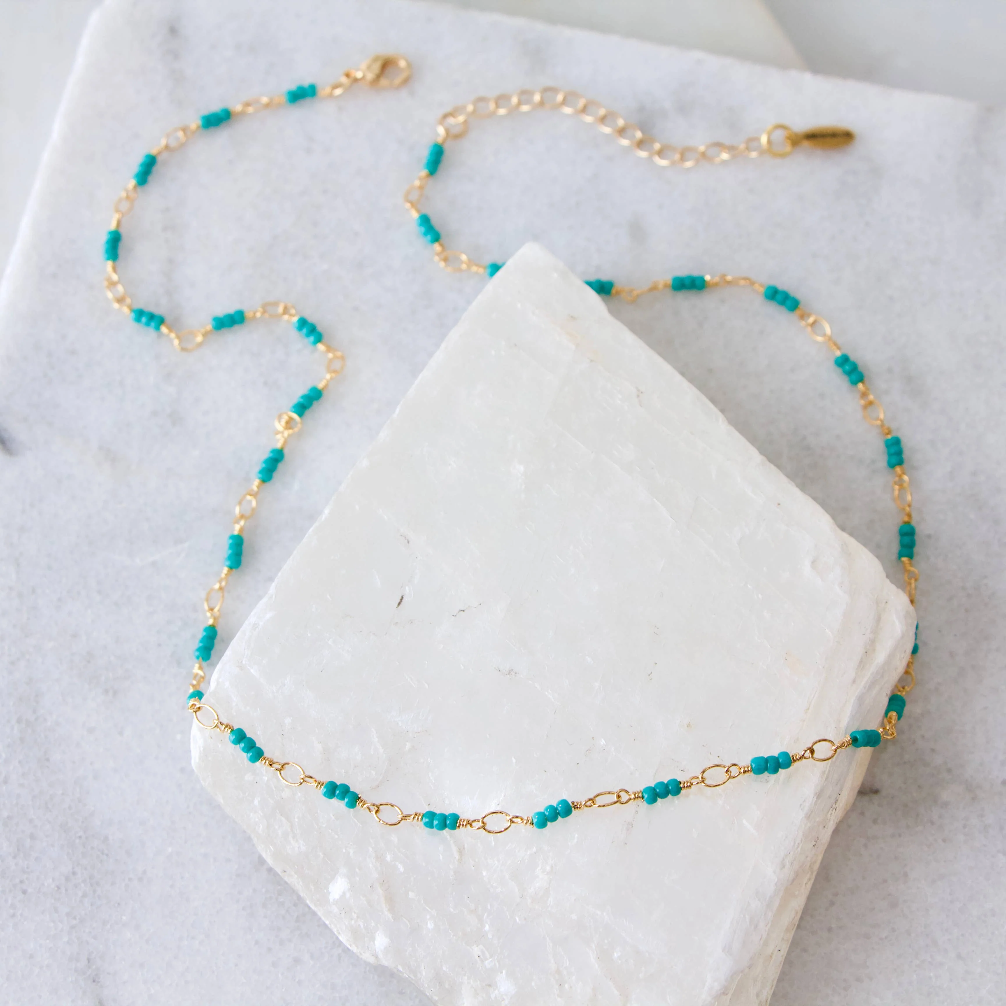 Turquoise Beaded Choker Necklace