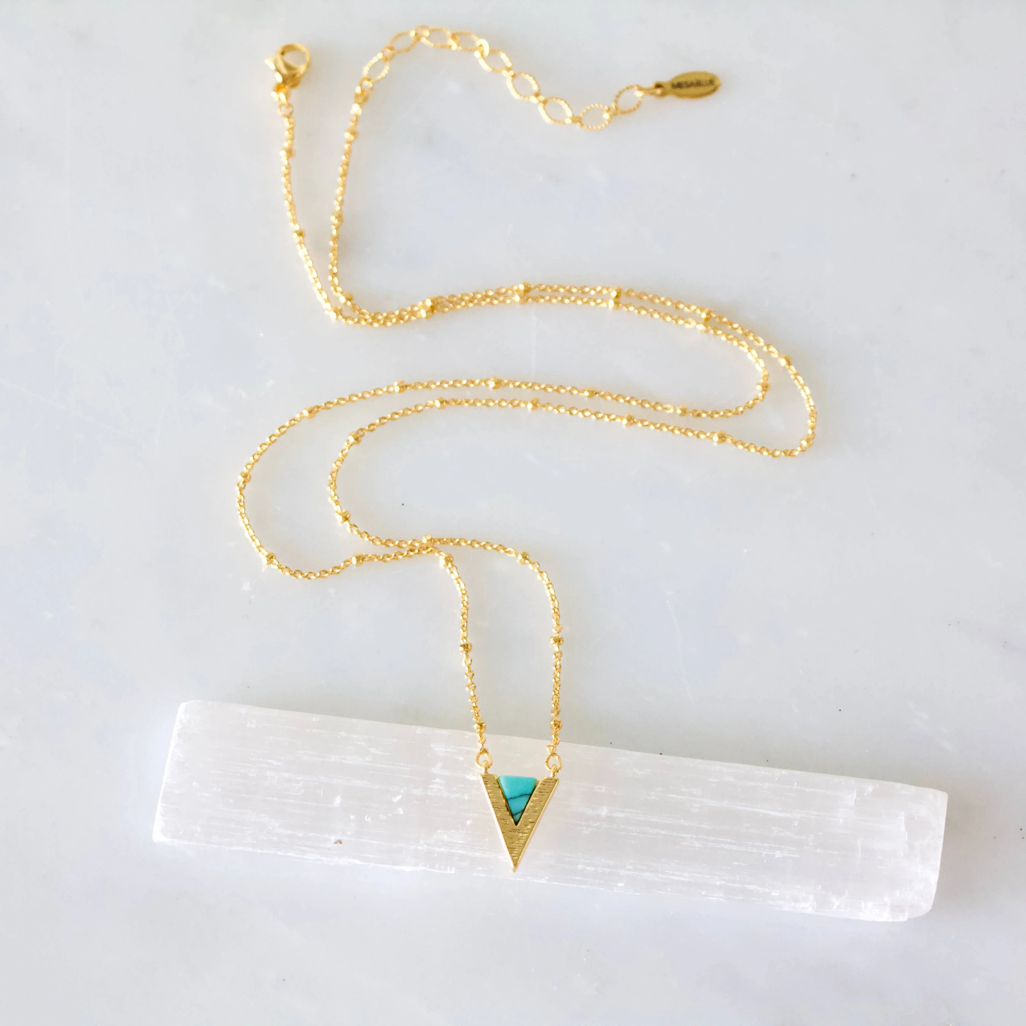 Turquoise Triangle Necklace - Image 3
