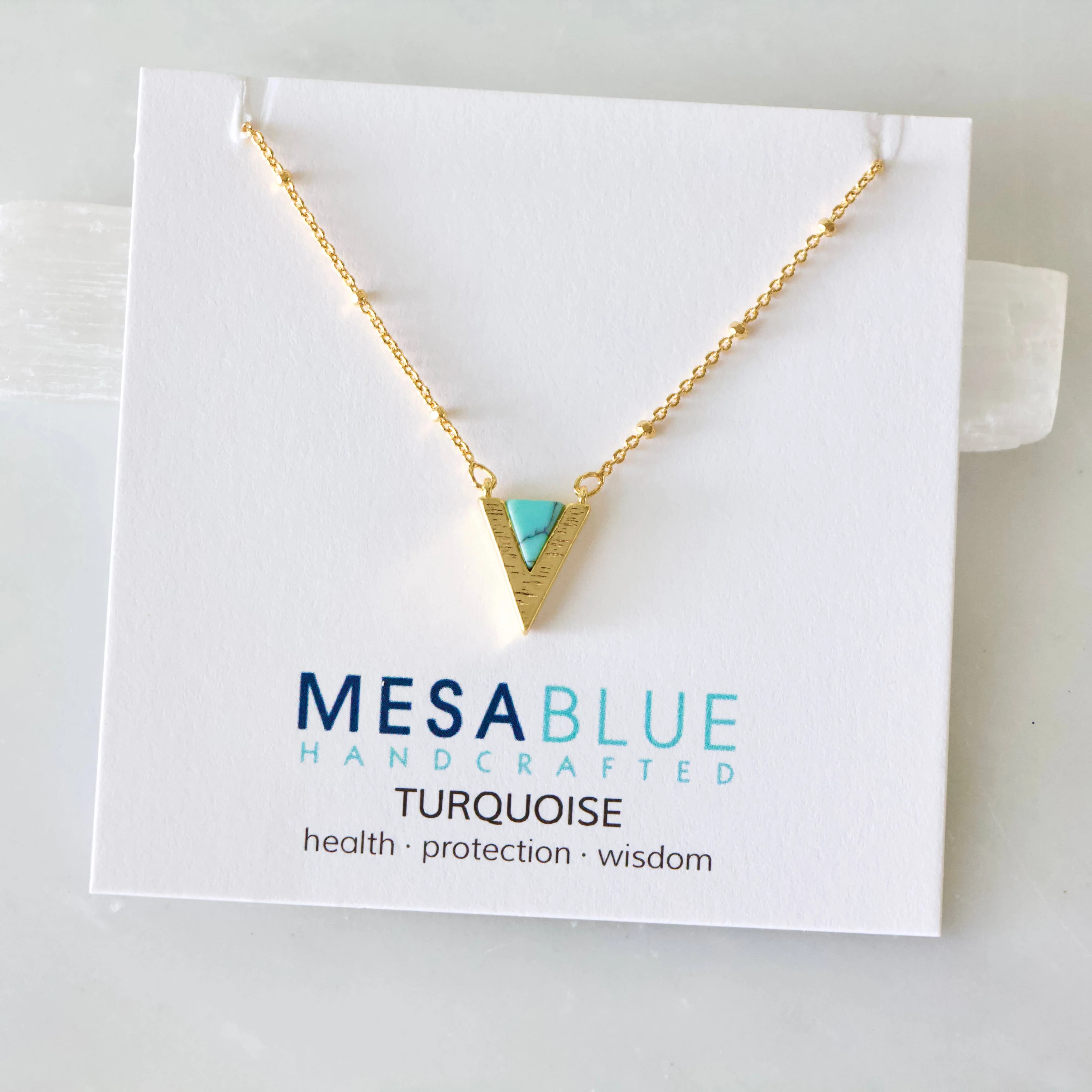 Turquoise Triangle Necklace - Image 4