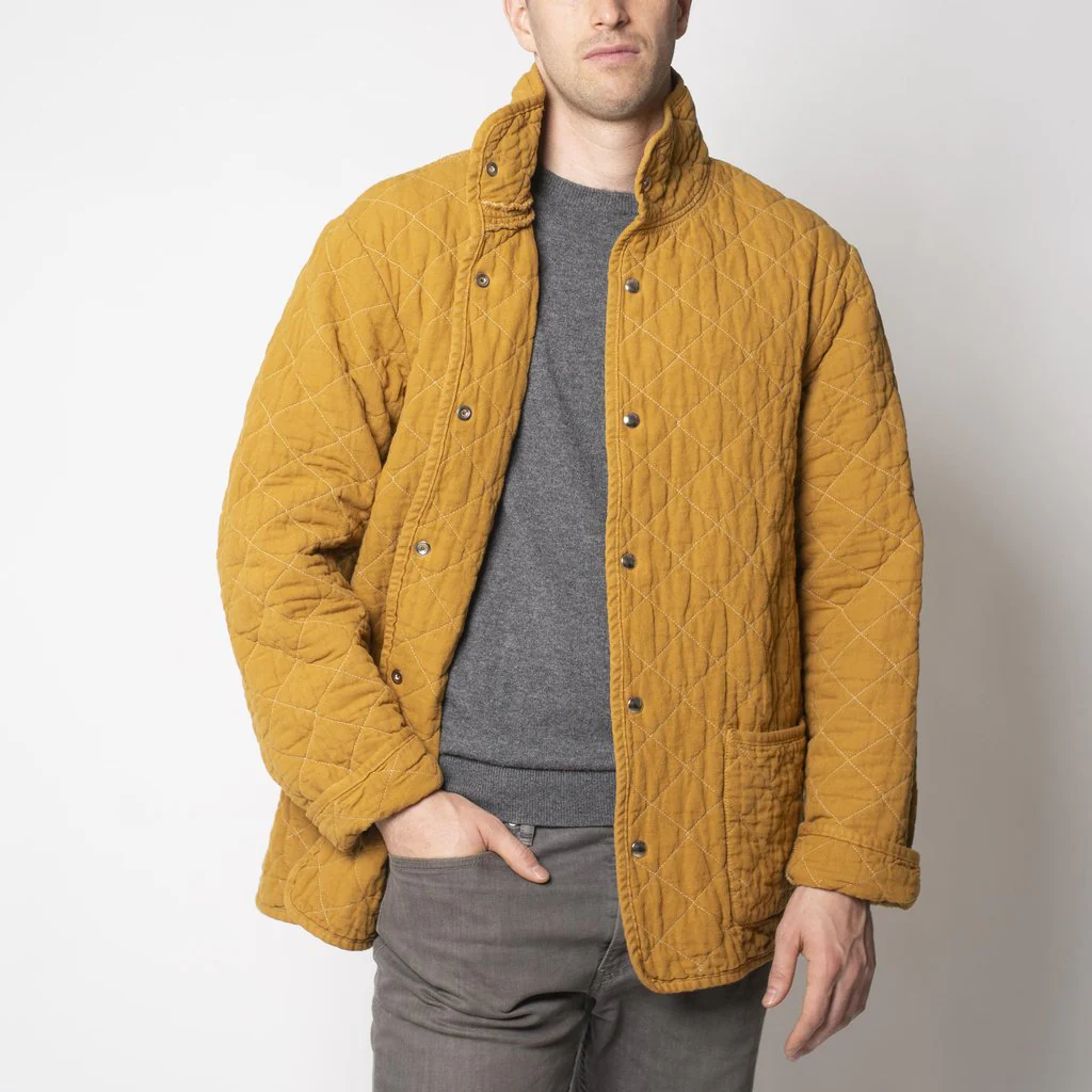 Utility Canvas Quilted Snap Unisex Jacket - Honey - Image 5