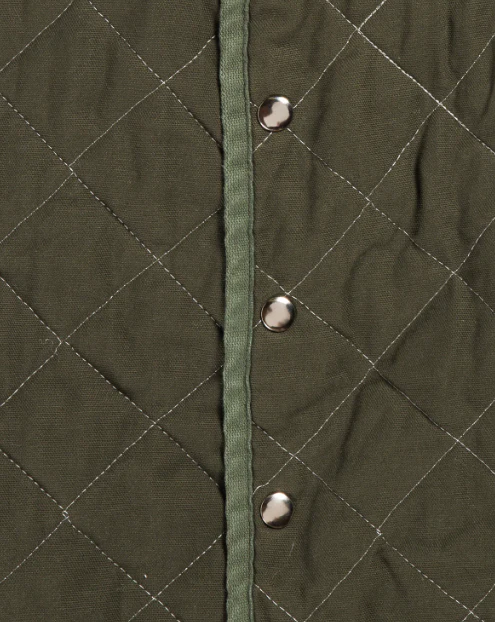 Utility Canvas Quilted Snap Vest - Olive Green Vest - Image 8