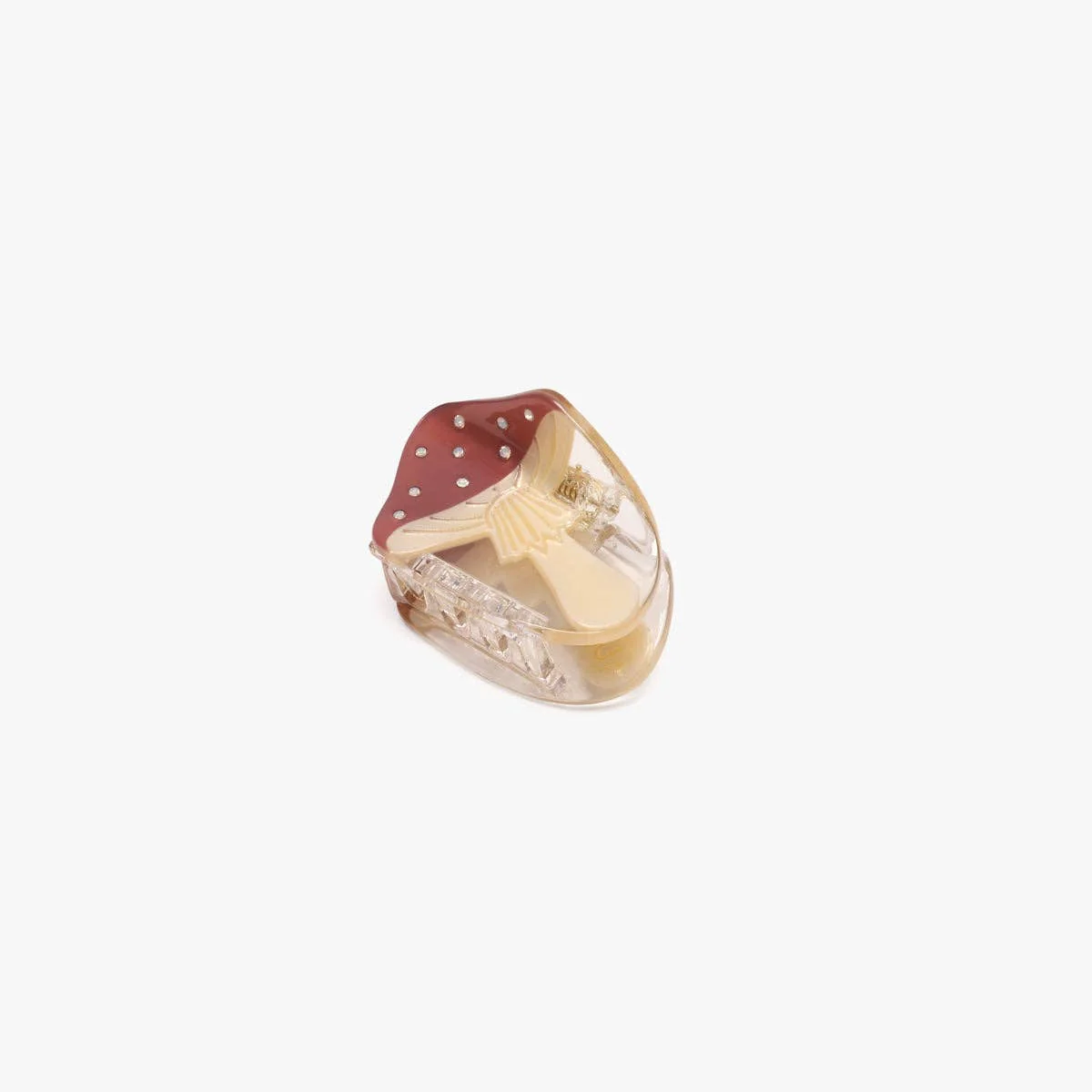 WINONA IRENE - Mini Mushroom Hair Claw Clip With Rhinestones