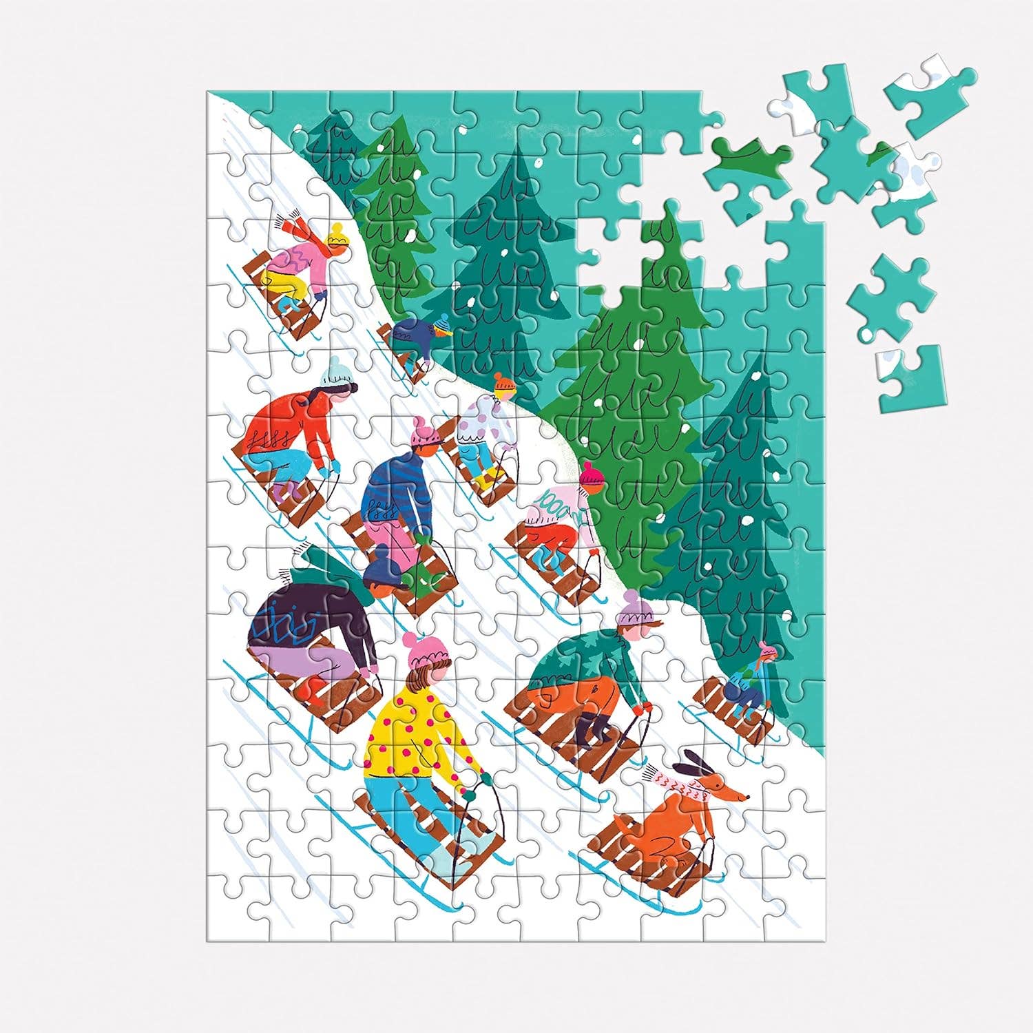 Winter Sledding 130pc Puzzle Ornament - Image 2